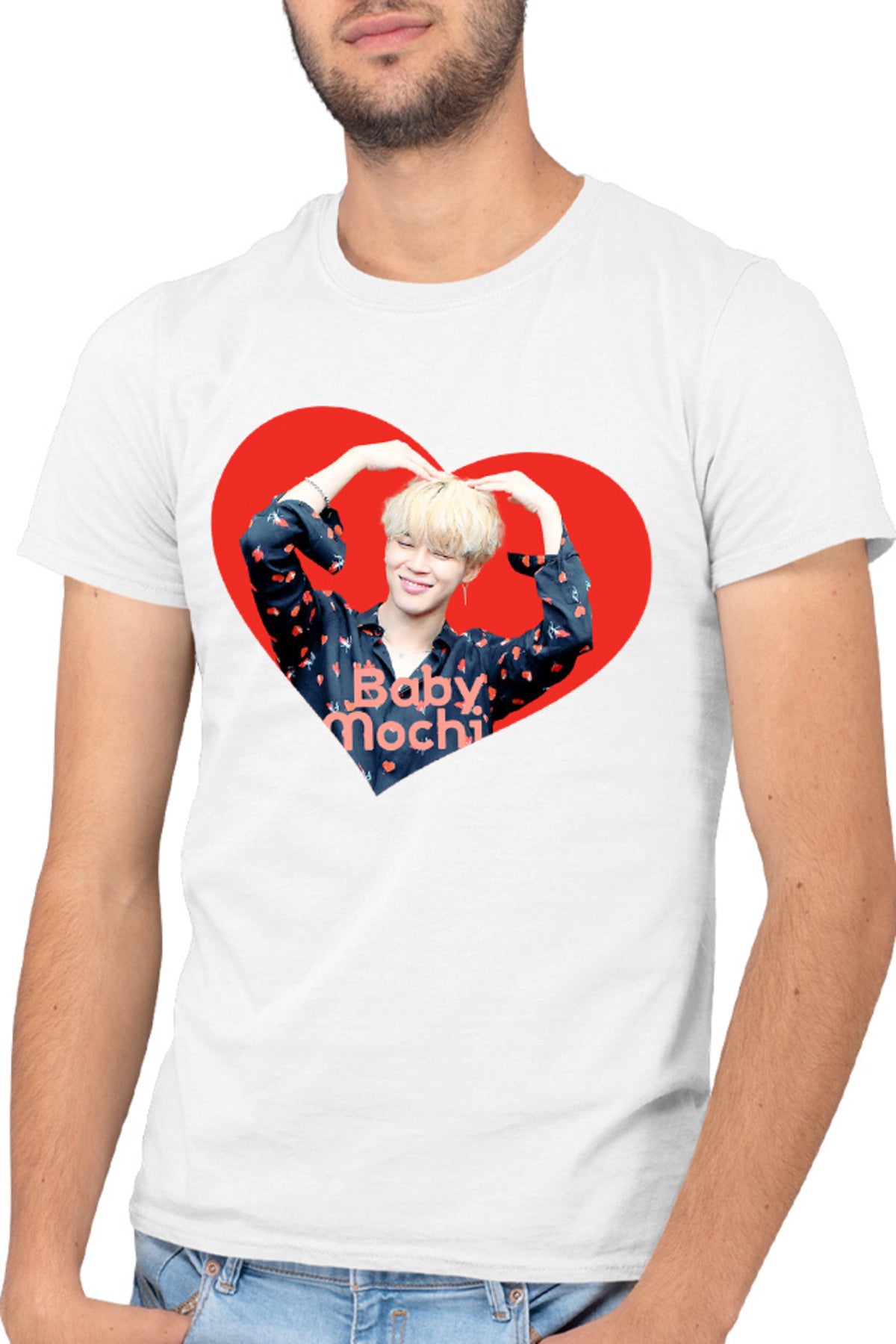 Tricou barbati BTS Jimin Baby Mochi Happy Face Smile