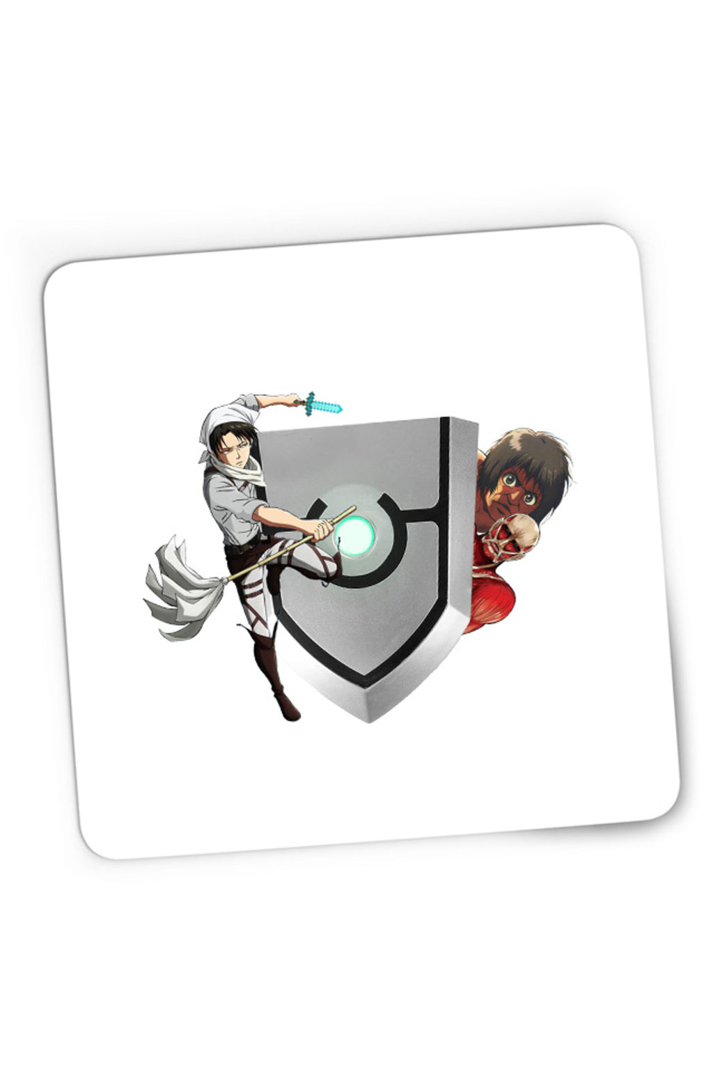 Mousepad Gaming Rising of the Shield Hero Levi Attack on Titan Collosal Clean Naofumi, 21x19 cm