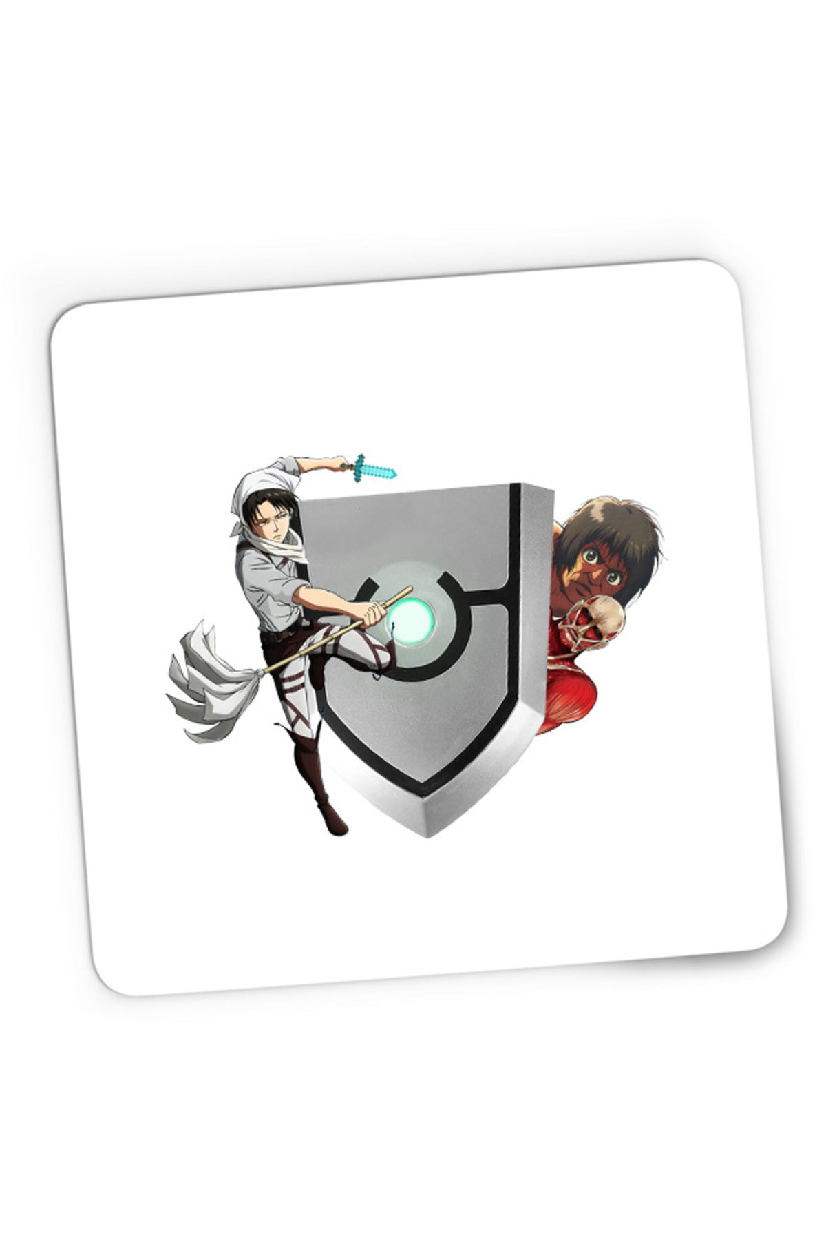 Mousepad Gaming Rising of the Shield Hero Levi Attack on Titan Collosal Clean Naofumi, 21x19 cm