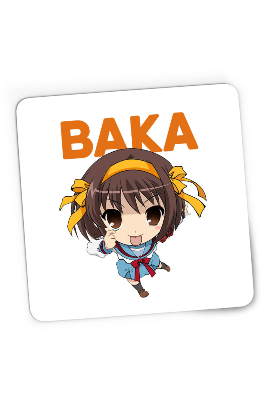 Mousepad Gaming Haruhi Suzumiya Baka Emoji Chibi Otaku Anime Japan, 21x19 cm