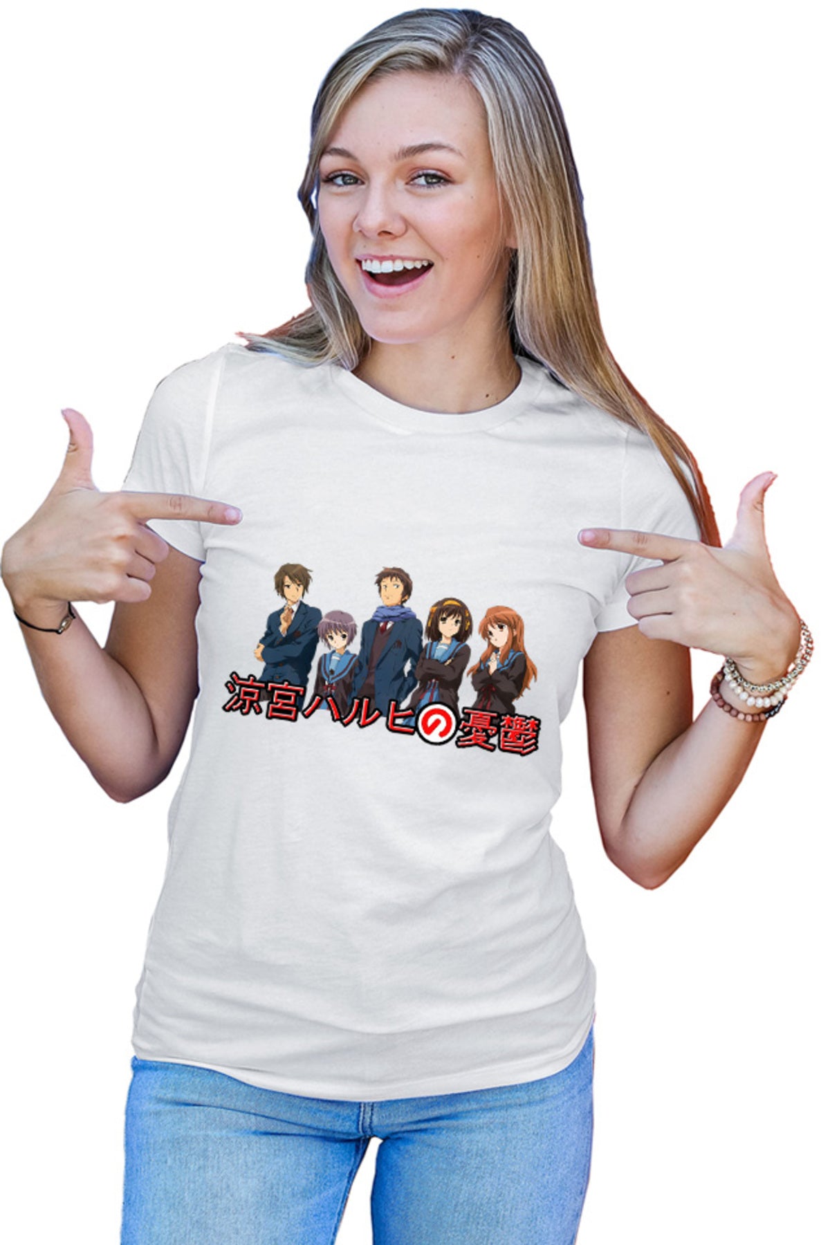 Tricou dama Haruhi Suzumiya Yuki Itsuki Kyon Mitsuru School Slice of Life