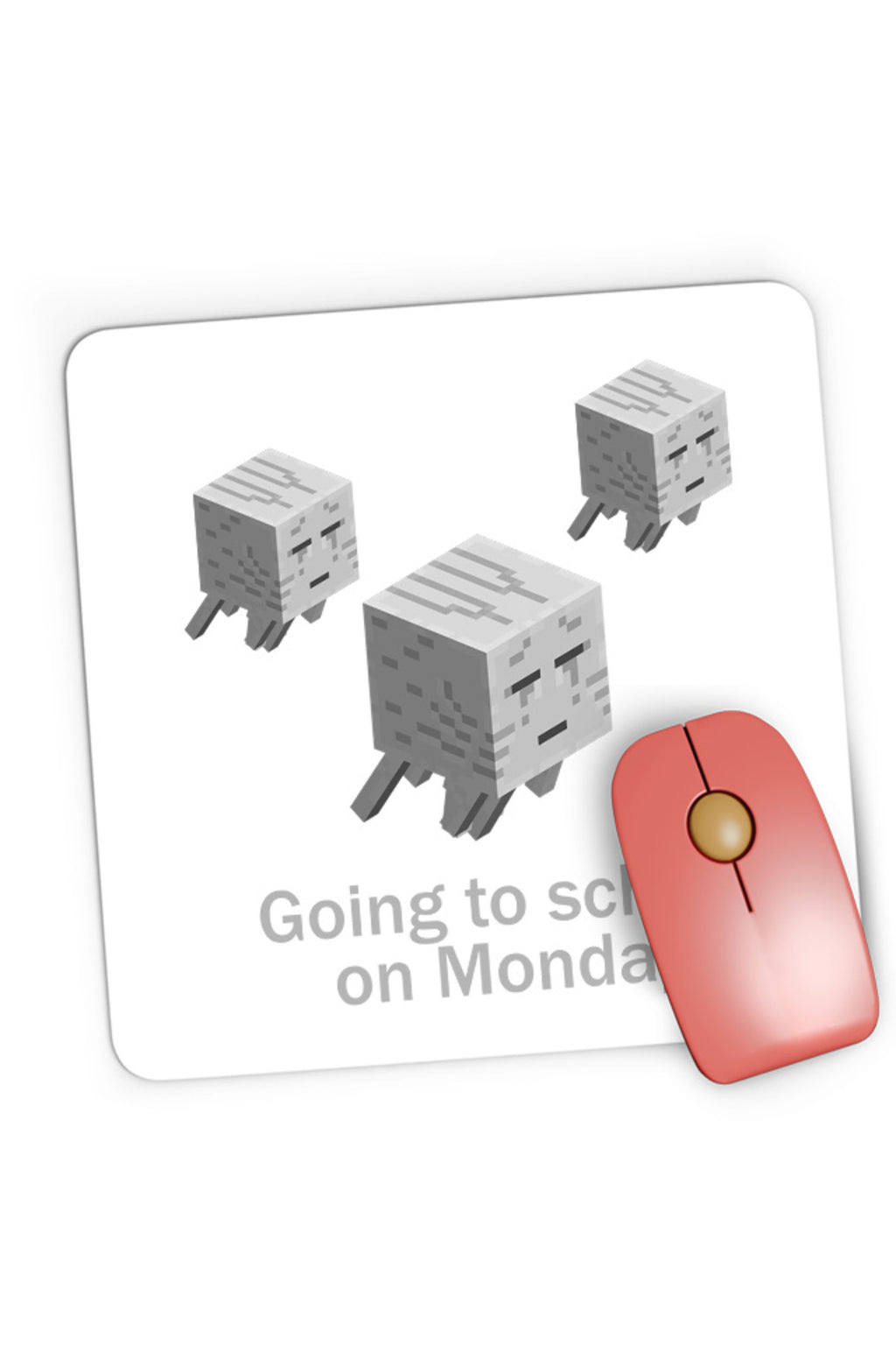 Mousepad Gaming Minecraft Ghost Shoot Fire Nether Horror, 21x19 cm