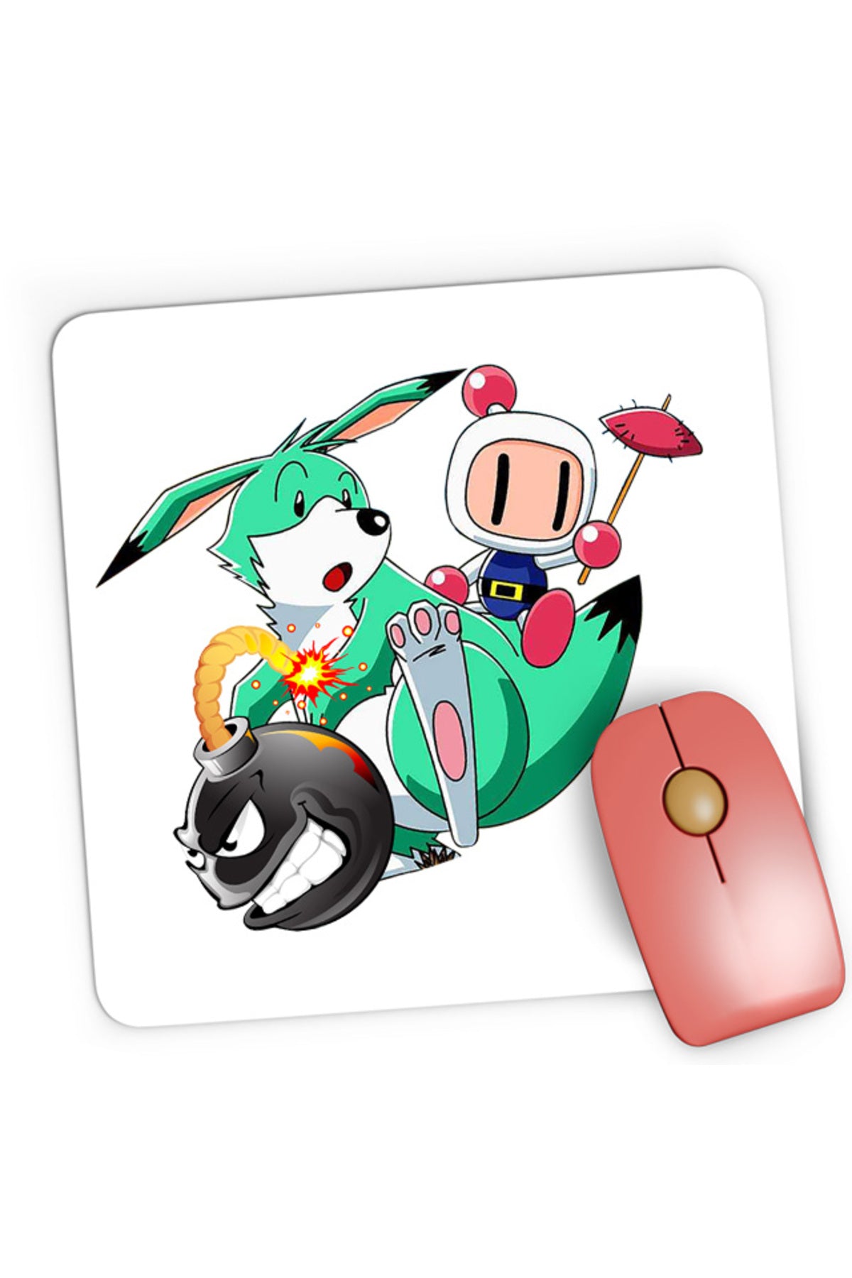 Mousepad Gaming Bomberman Pokemon Children Game Vintage, 21x19 cm