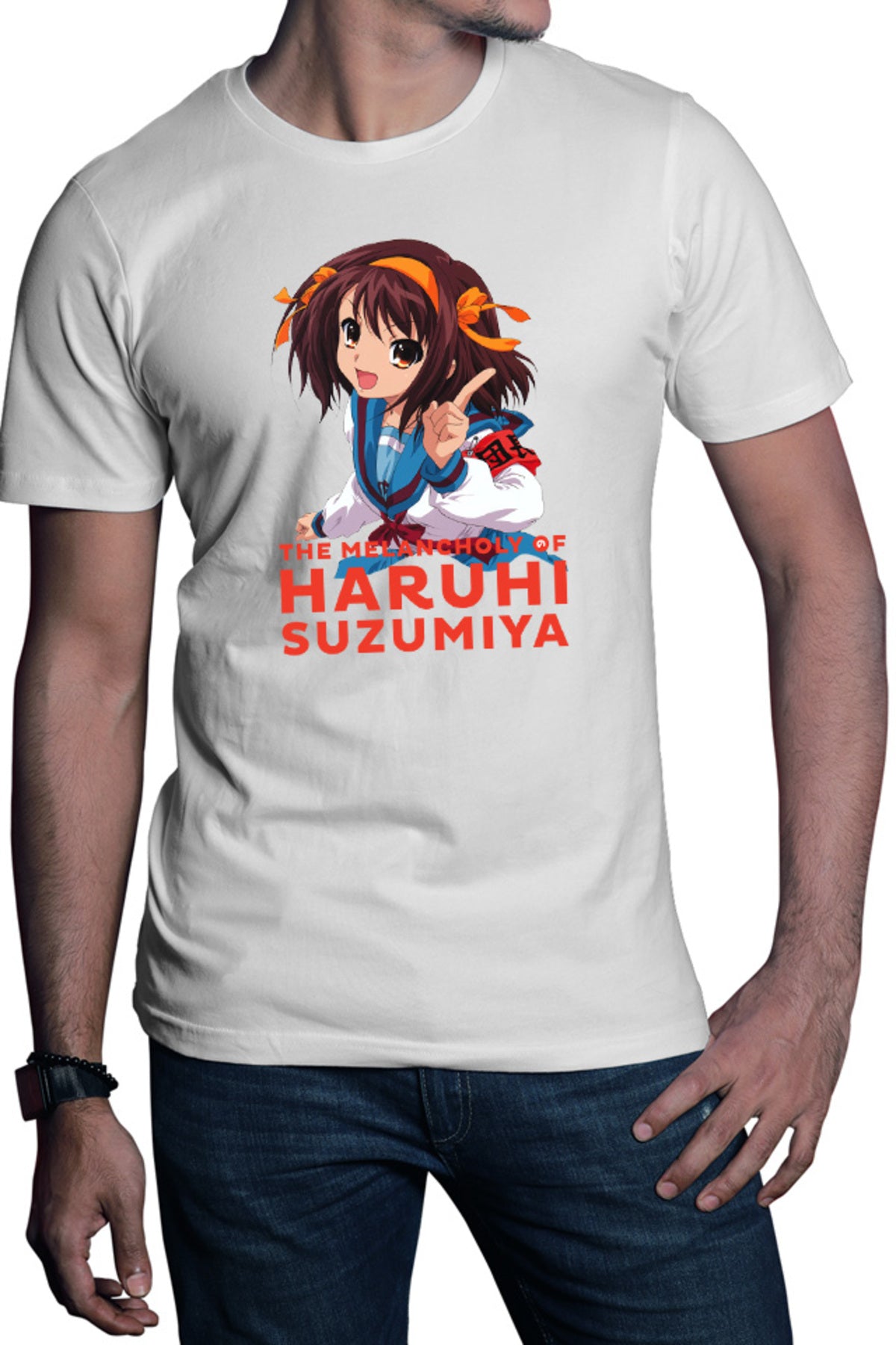 Tricou barbati Haruhi Suzumiya SOS Club President Sci-fi Anime Otaku