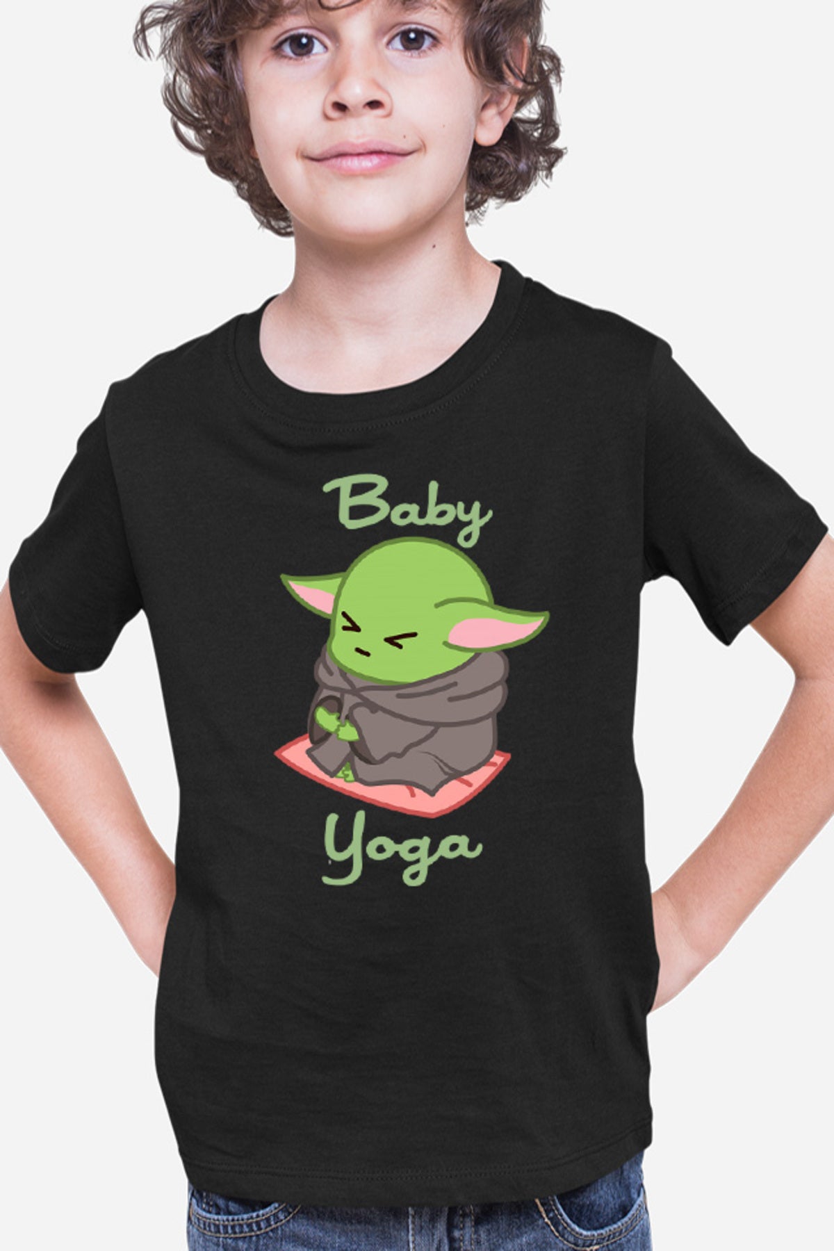Tricou copii Baby Yoda Meditate Morning Stress