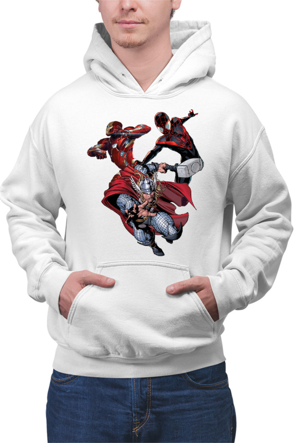 Hanorac barbati Ironman Thor Spiderman Thunder God Cartoons