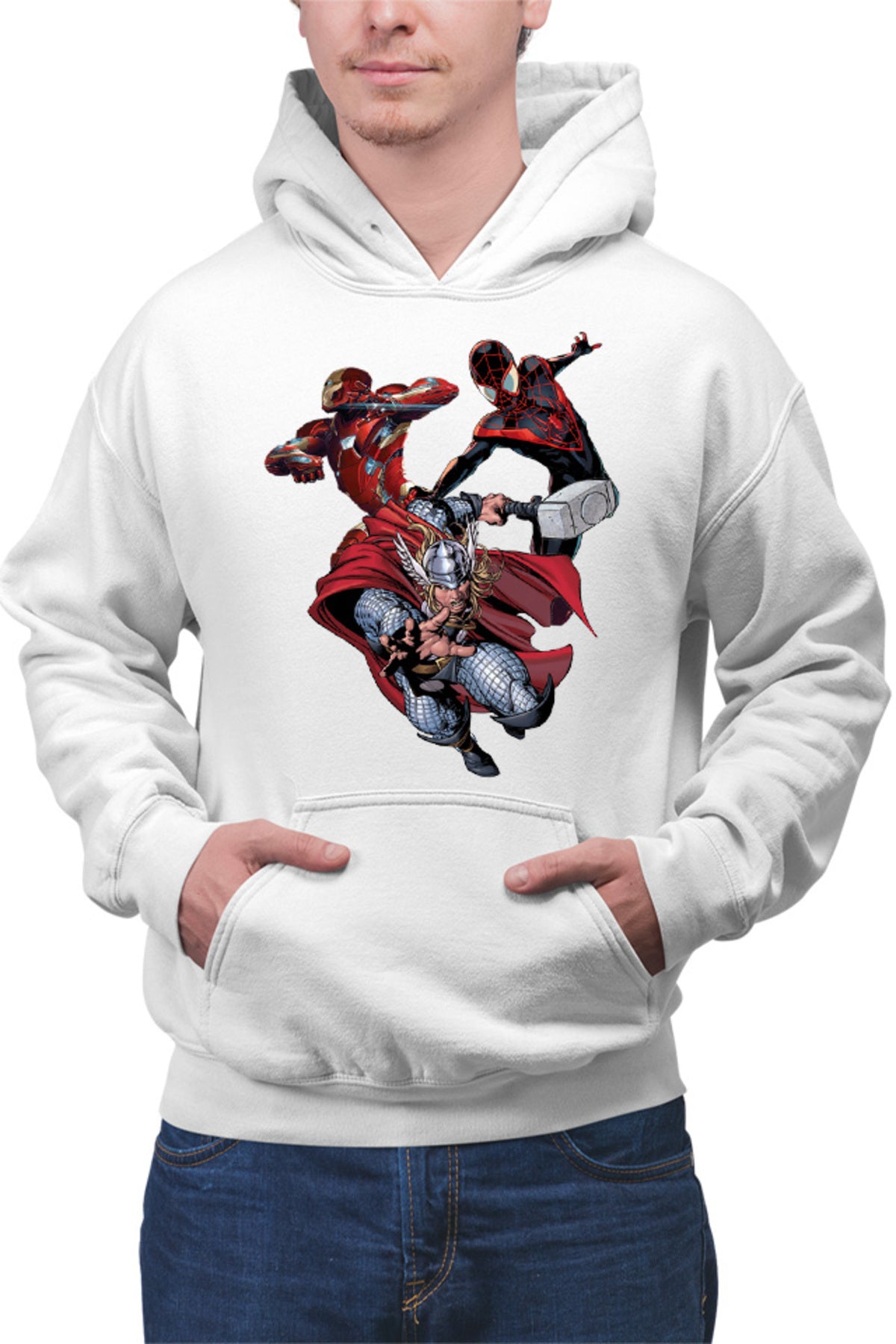 Hanorac barbati Ironman Thor Spiderman Thunder God Cartoons