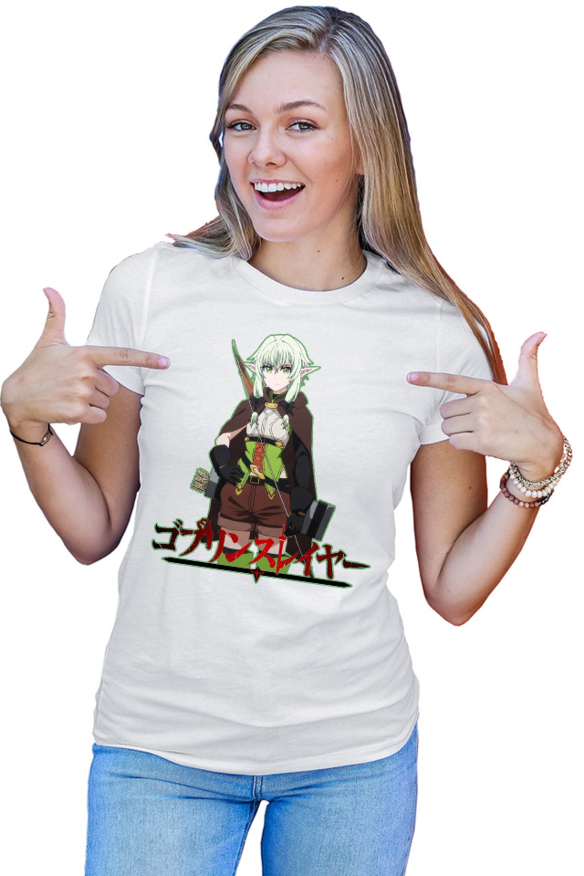 Tricou dama Goblin Slayer Magical Elf Bow Archer Otaku Demon