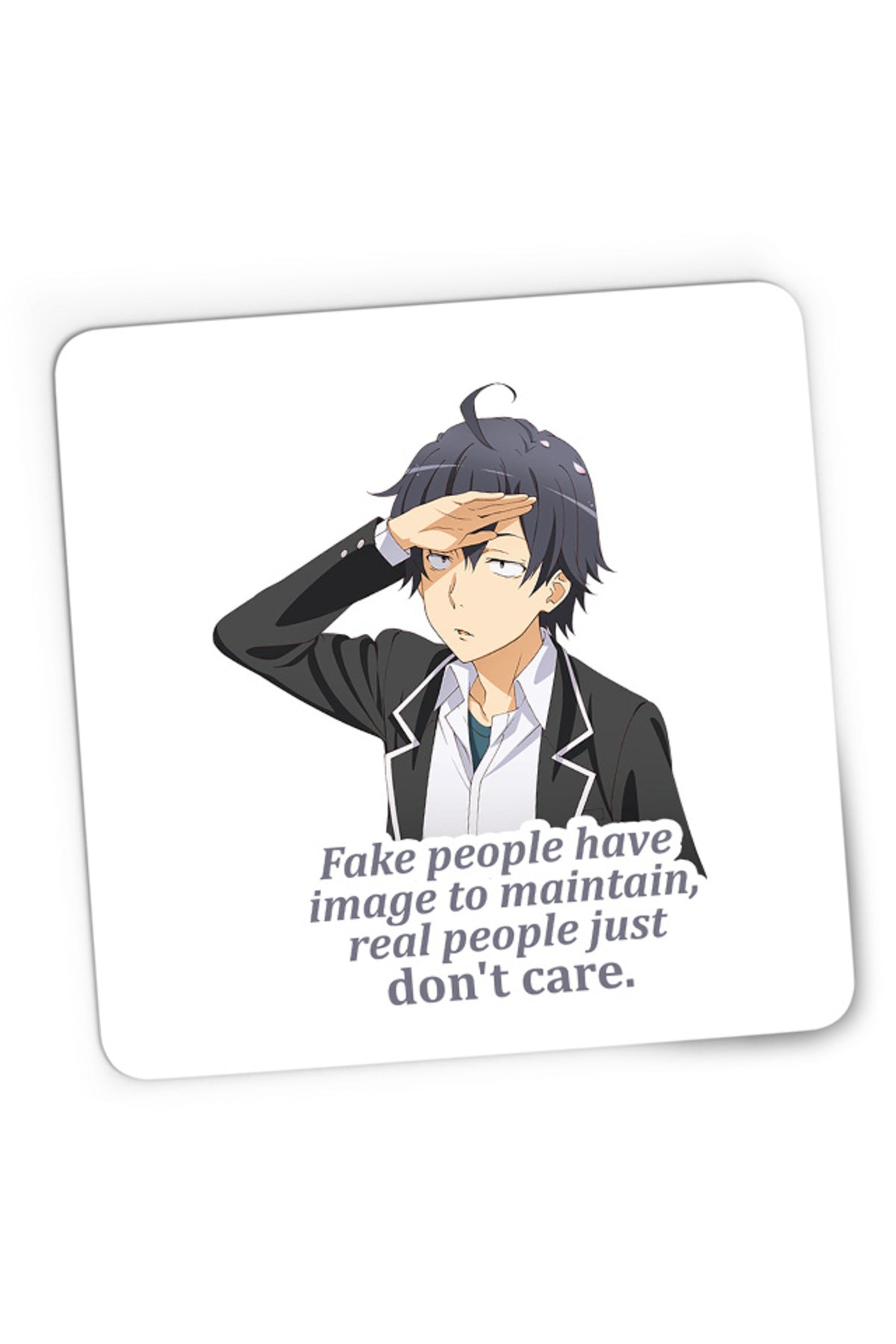 Mousepad Gaming OreGairu Hikigaya Hachiman Fake Otaku, 21x19 cm