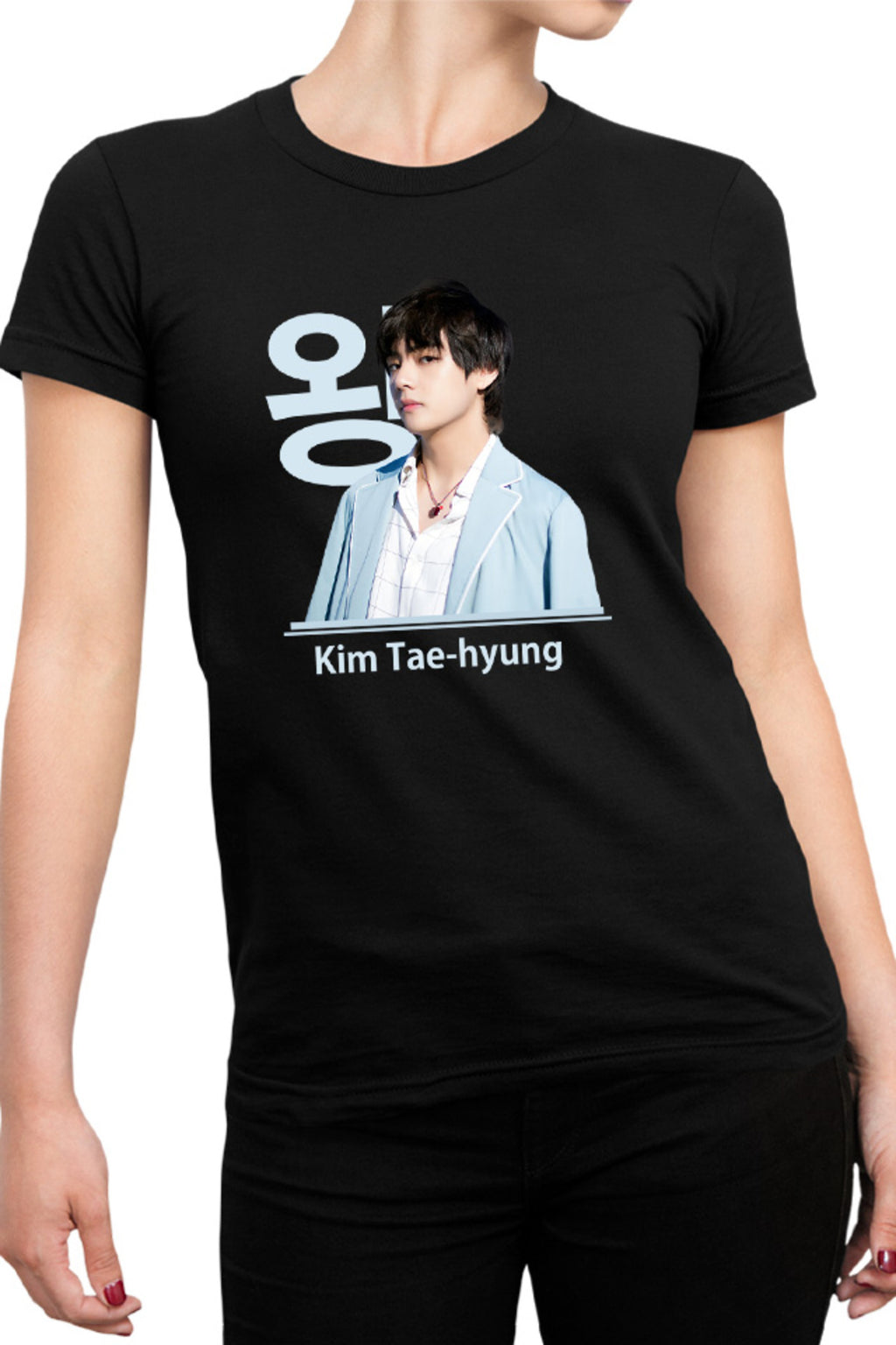 Tricou dama BTS V Tae Hyung King Vocals Heart Korean Model