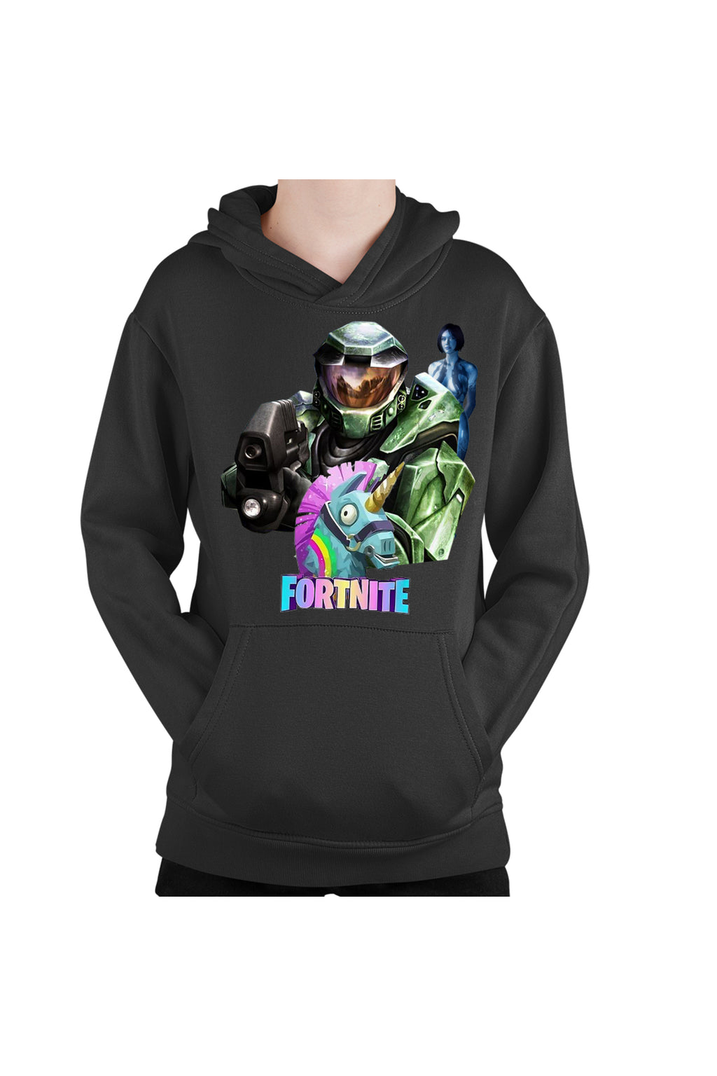 Hanorac copii Halo Chief Cortana Fortnite Lama Battle