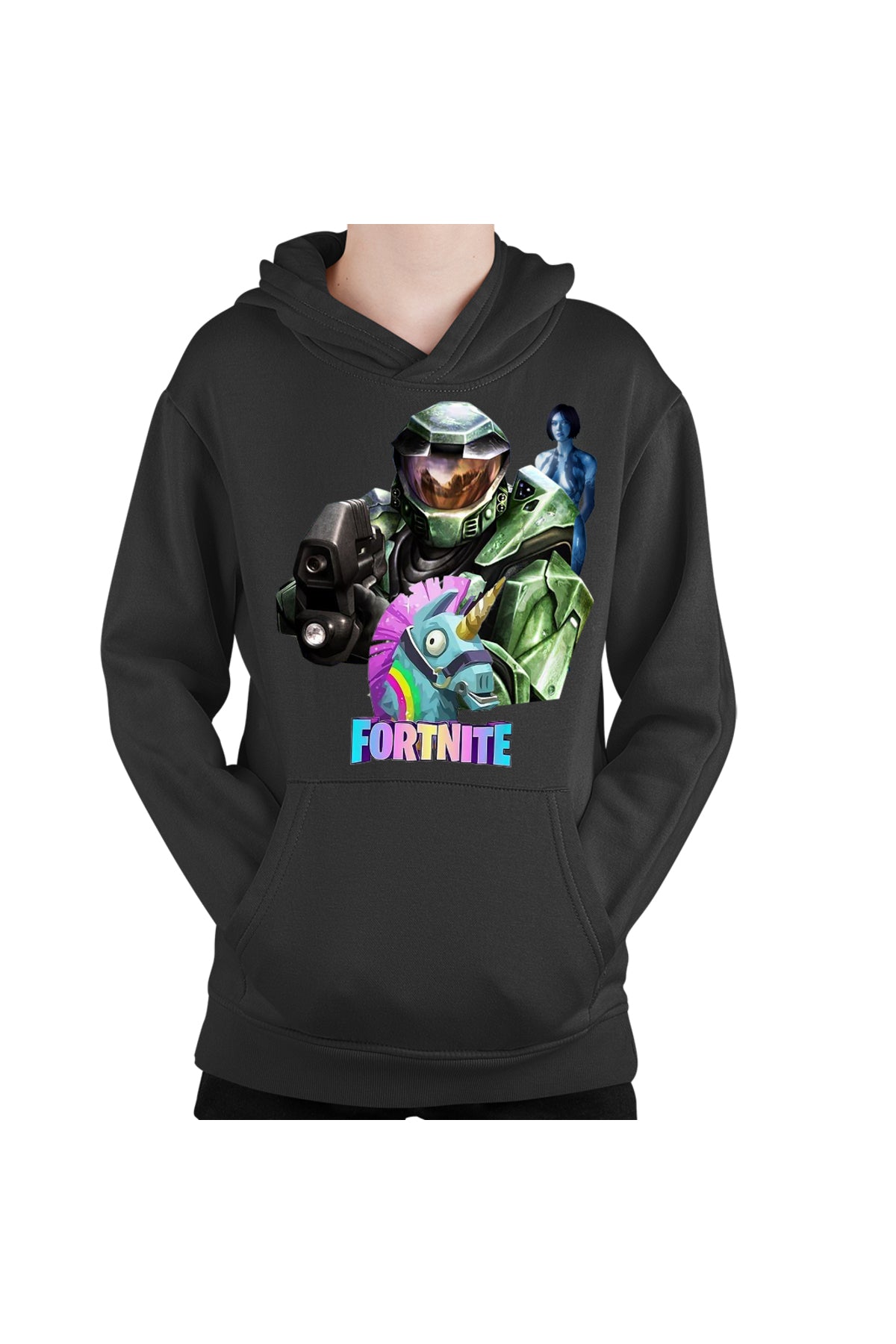 Hanorac copii Halo Chief Cortana Fortnite Lama Battle