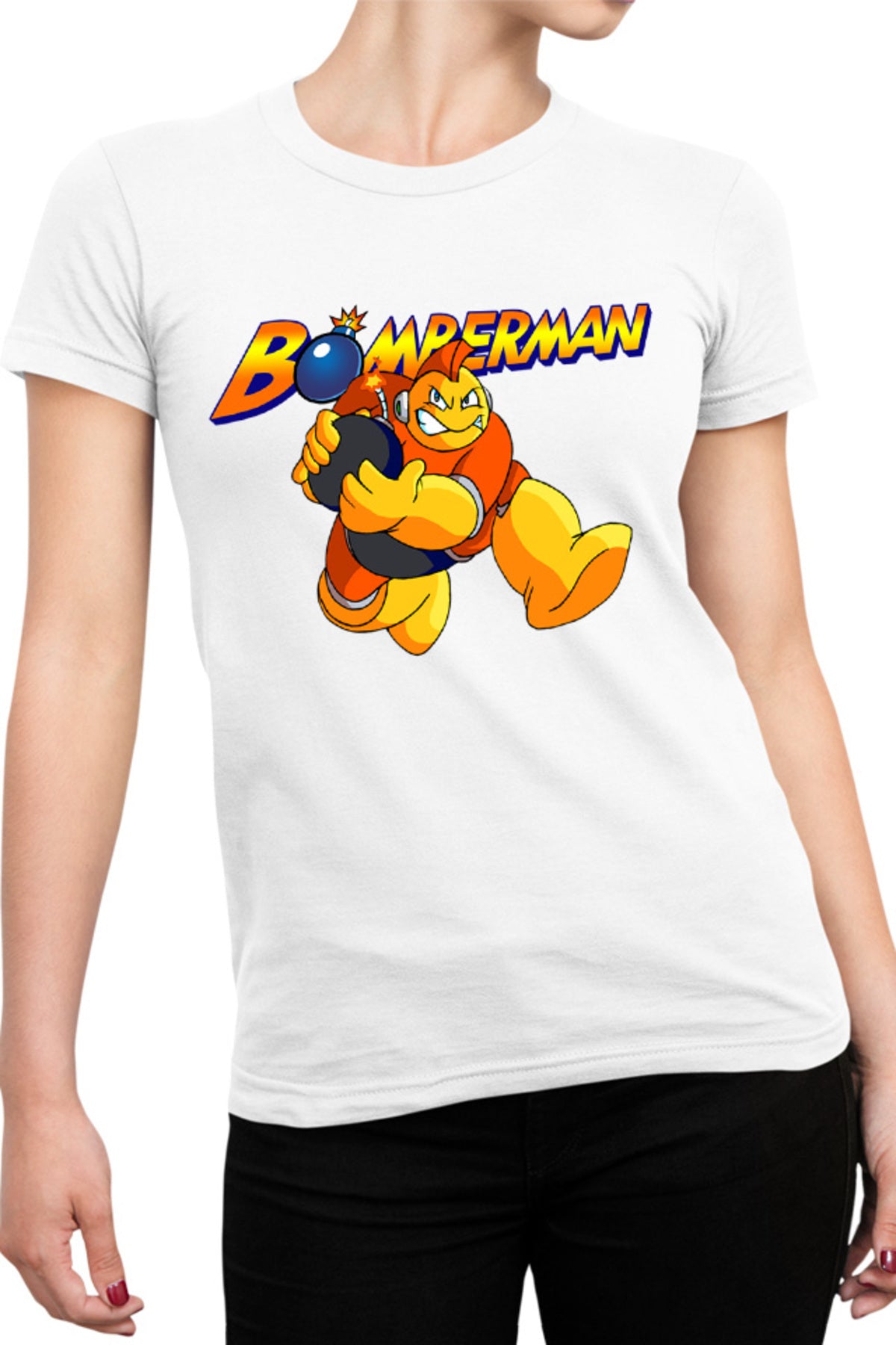 Tricou dama Bomberman Run Bomb Logo Action