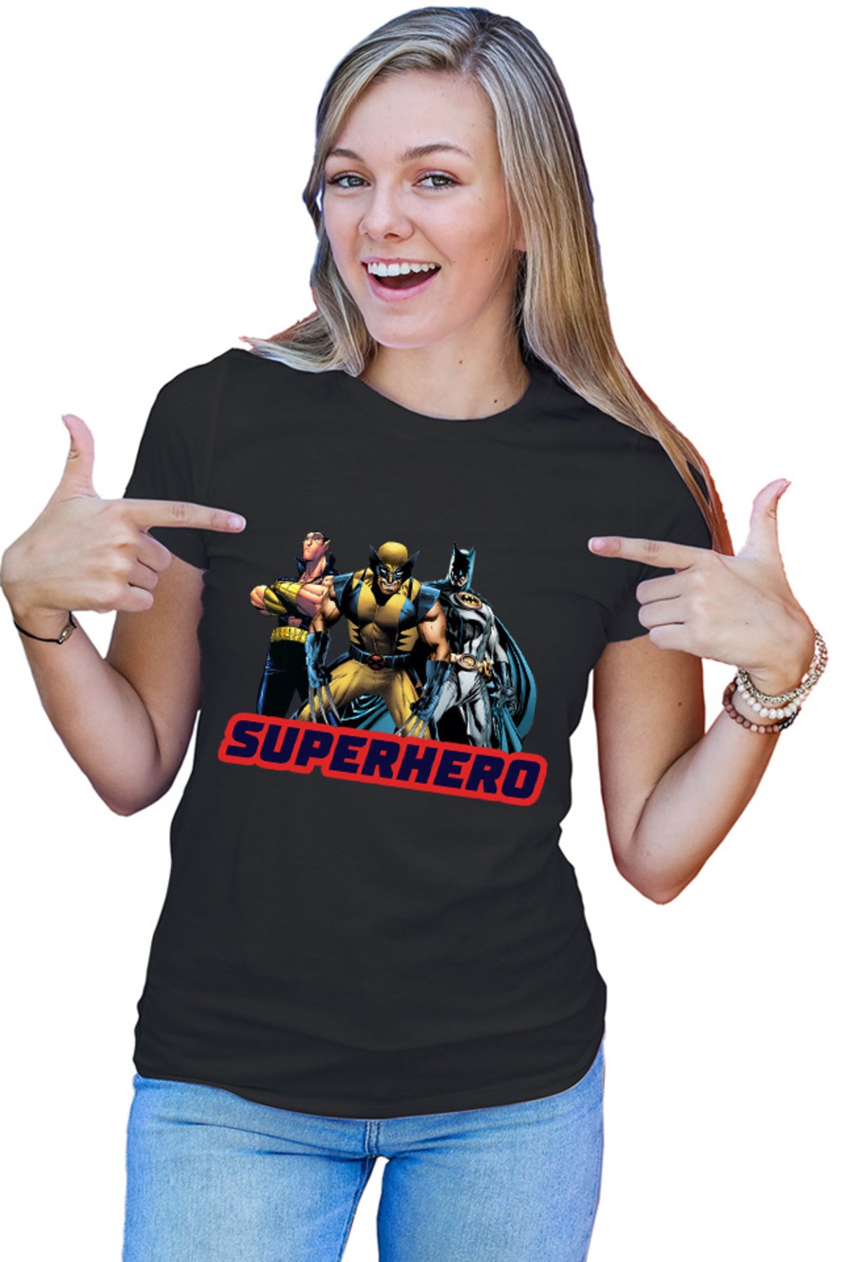 Tricou dama Wolverine X-MEN Avengers Batman Team