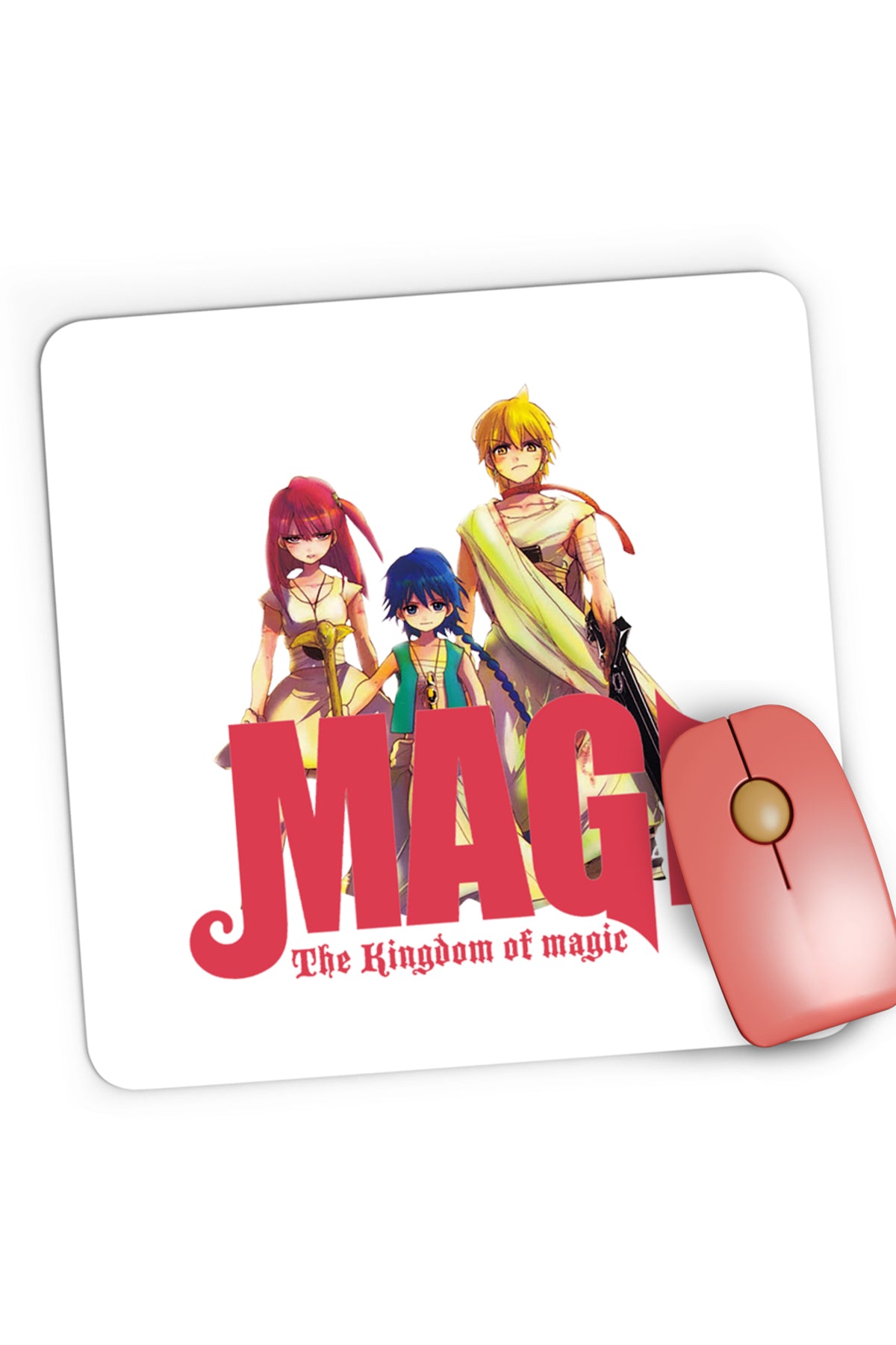 Mousepad Gaming Magi The Labyrinth of Magic Spirit Group Angry Pose Red Logo, 21x19 cm