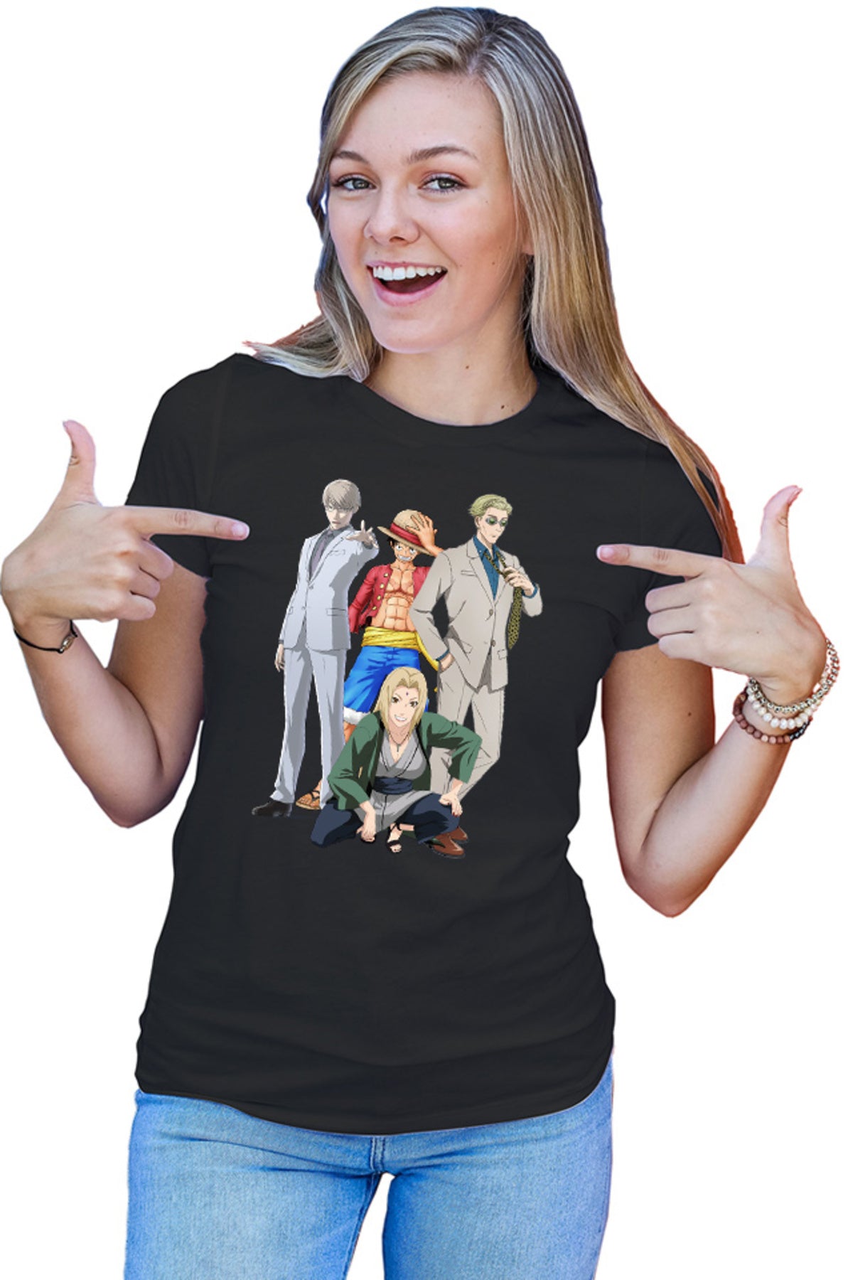 Tricou dama Ajin Tosaki Naruto One Piece Luffy Jujutsu Kaisen