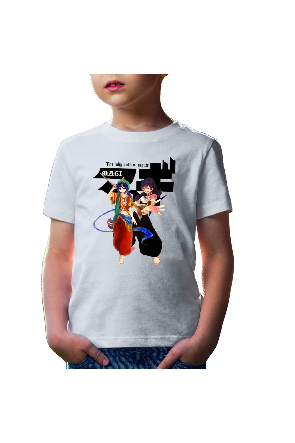 Tricou copii Magi The Labyrinth of Magic Alladin Judar Fight Pose Logo