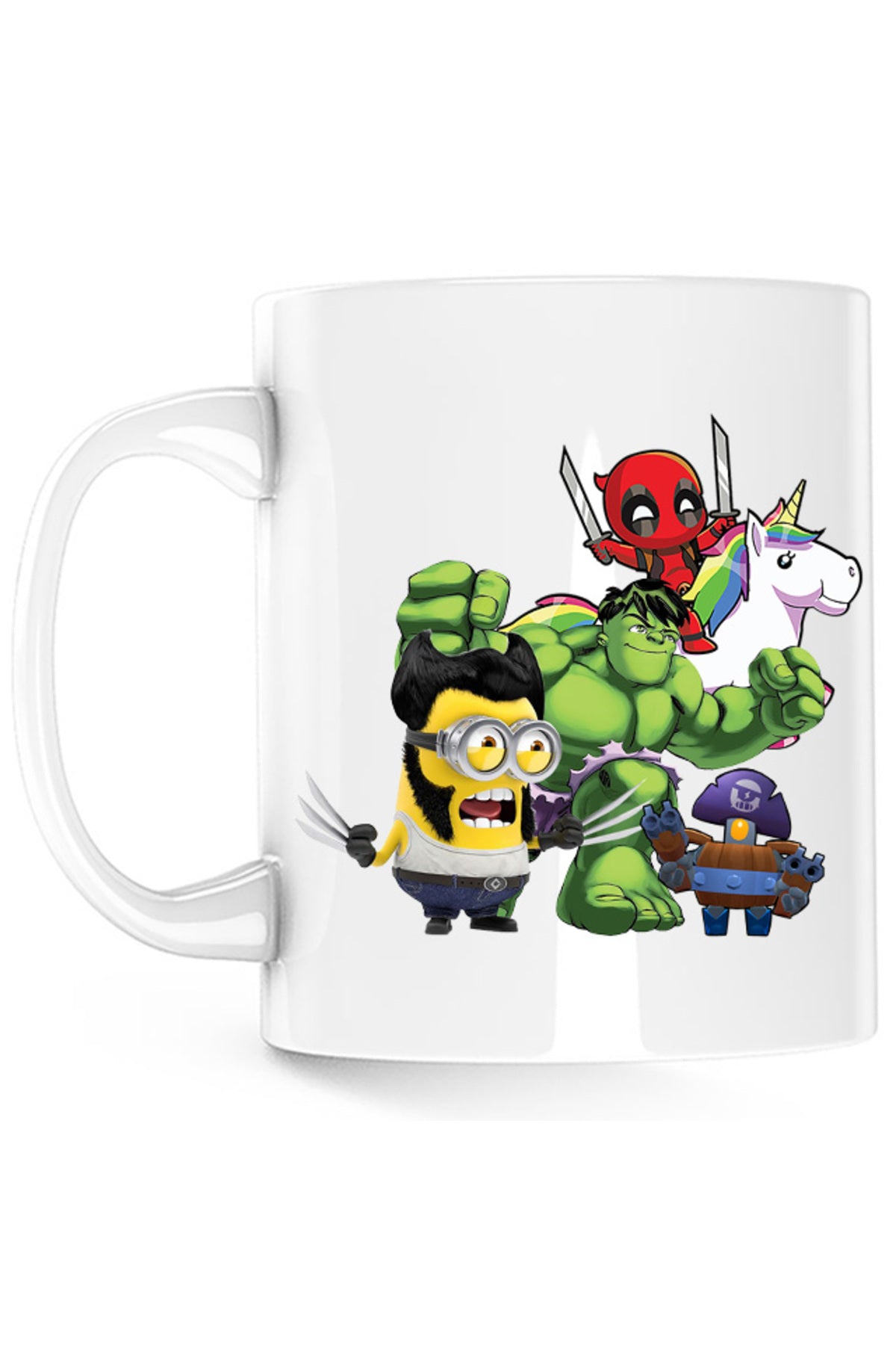 Cana Wolverine Minions Hulk Brawl Stars Deadpool, alba, 330 ml