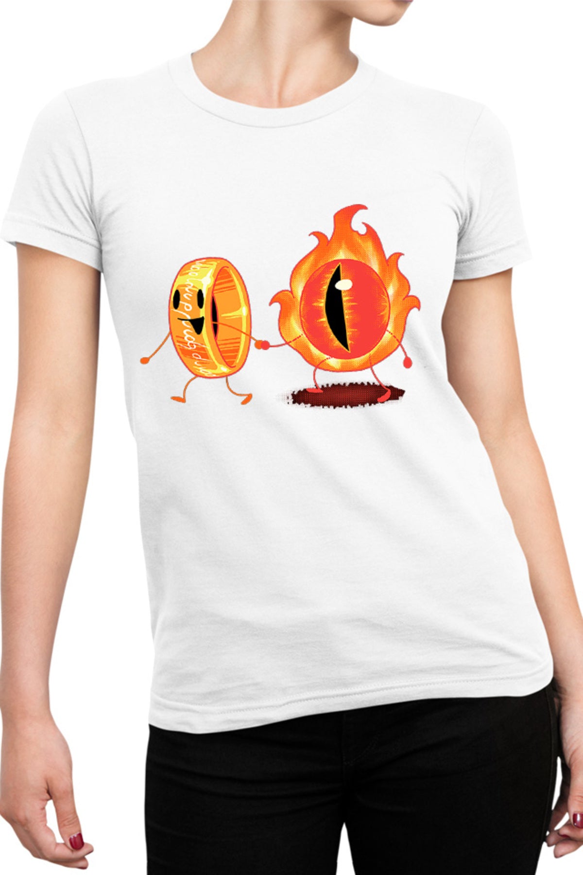 Tricou dama Lord of the Rings Eye Cute Illustration Friends Drama