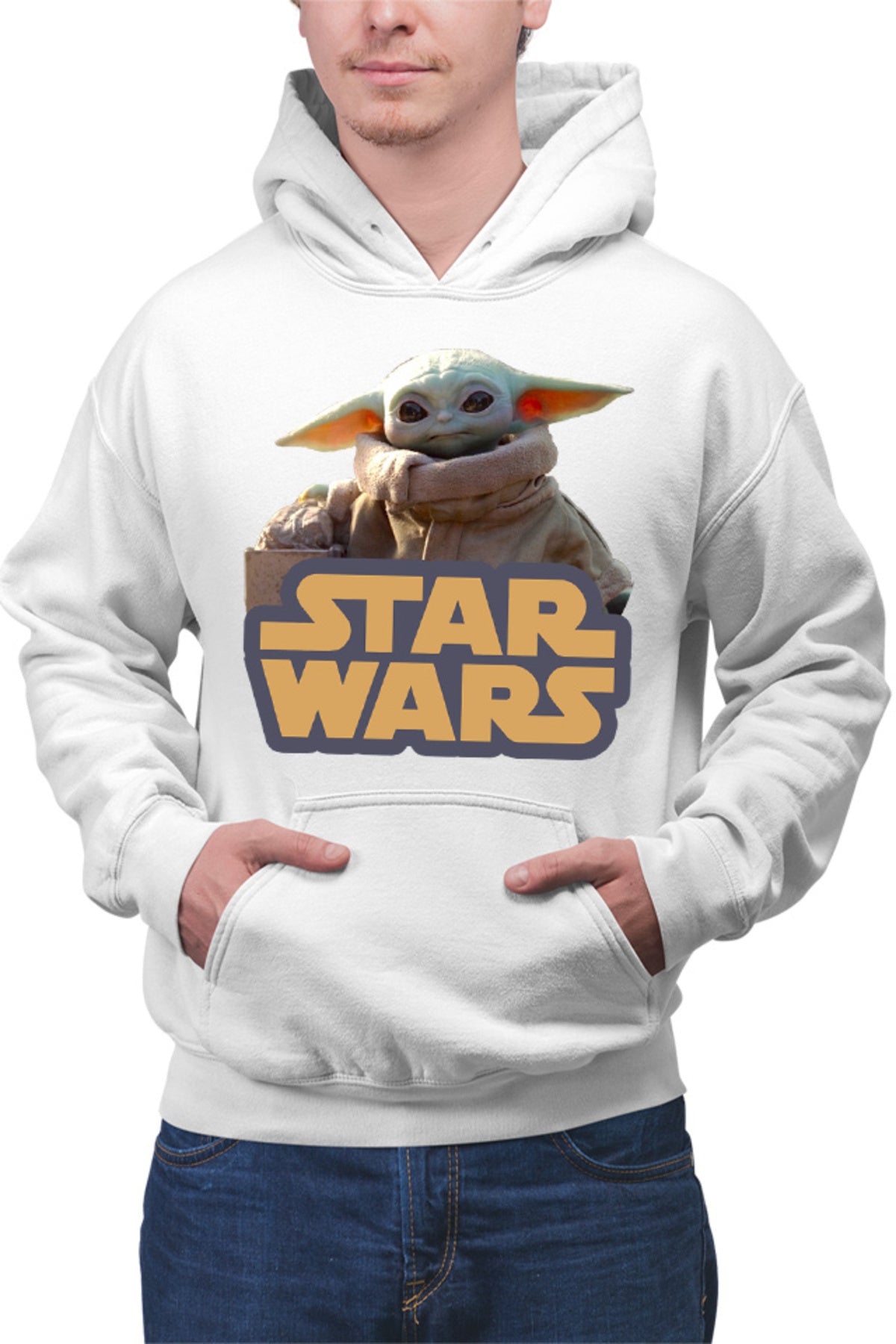 Hanorac barbati Star Wars Baby Yoda Cute Small Logo Power