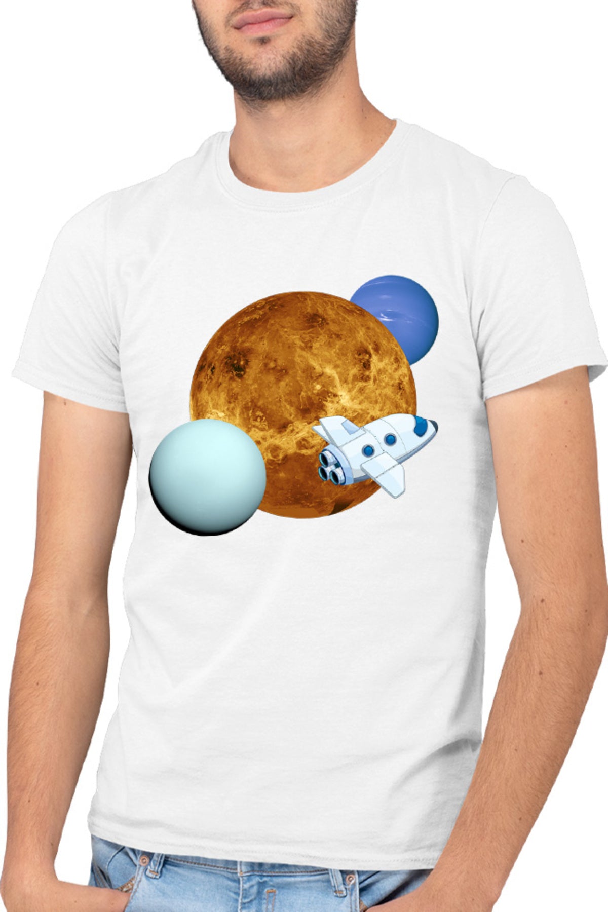 Tricou barbati NASA Neptune Sun Space Rocket