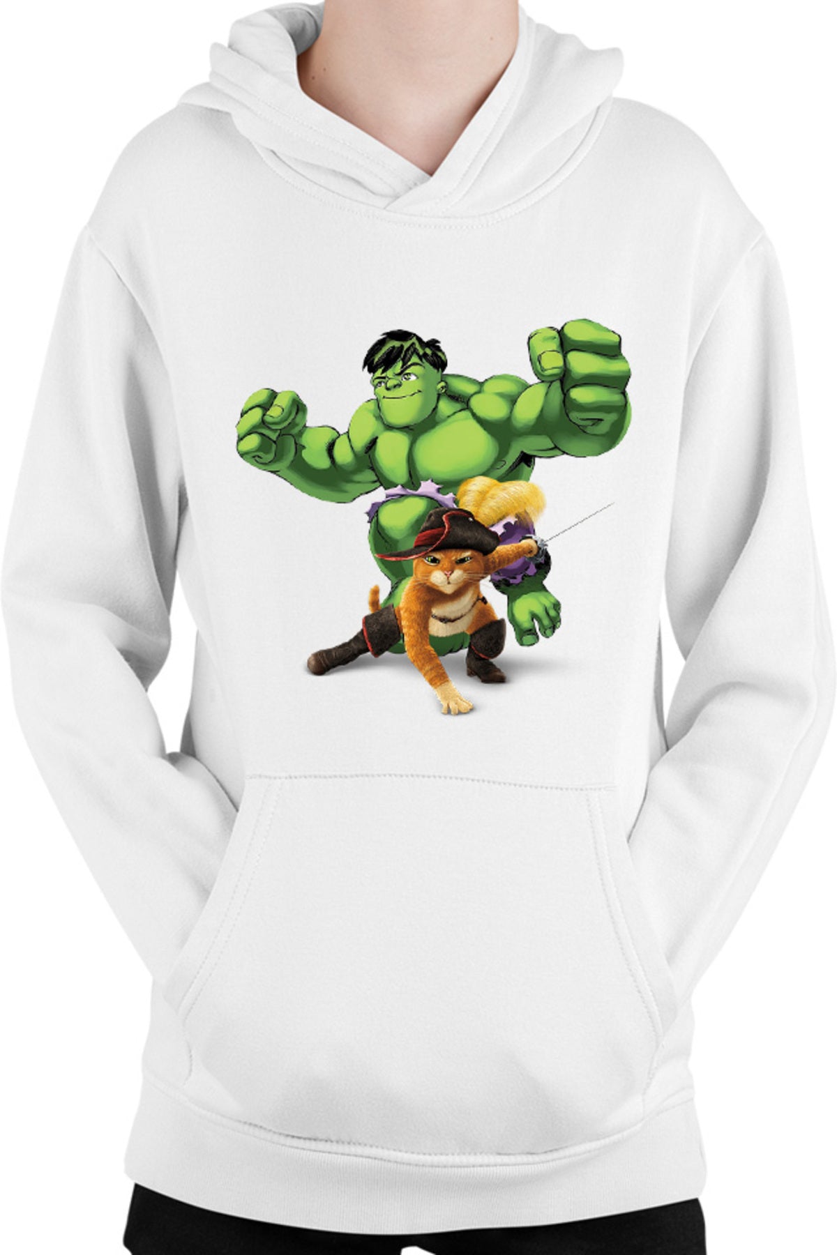 Hanorac copii Shrek Puss In The Boots Hulk Marvel DC Cat