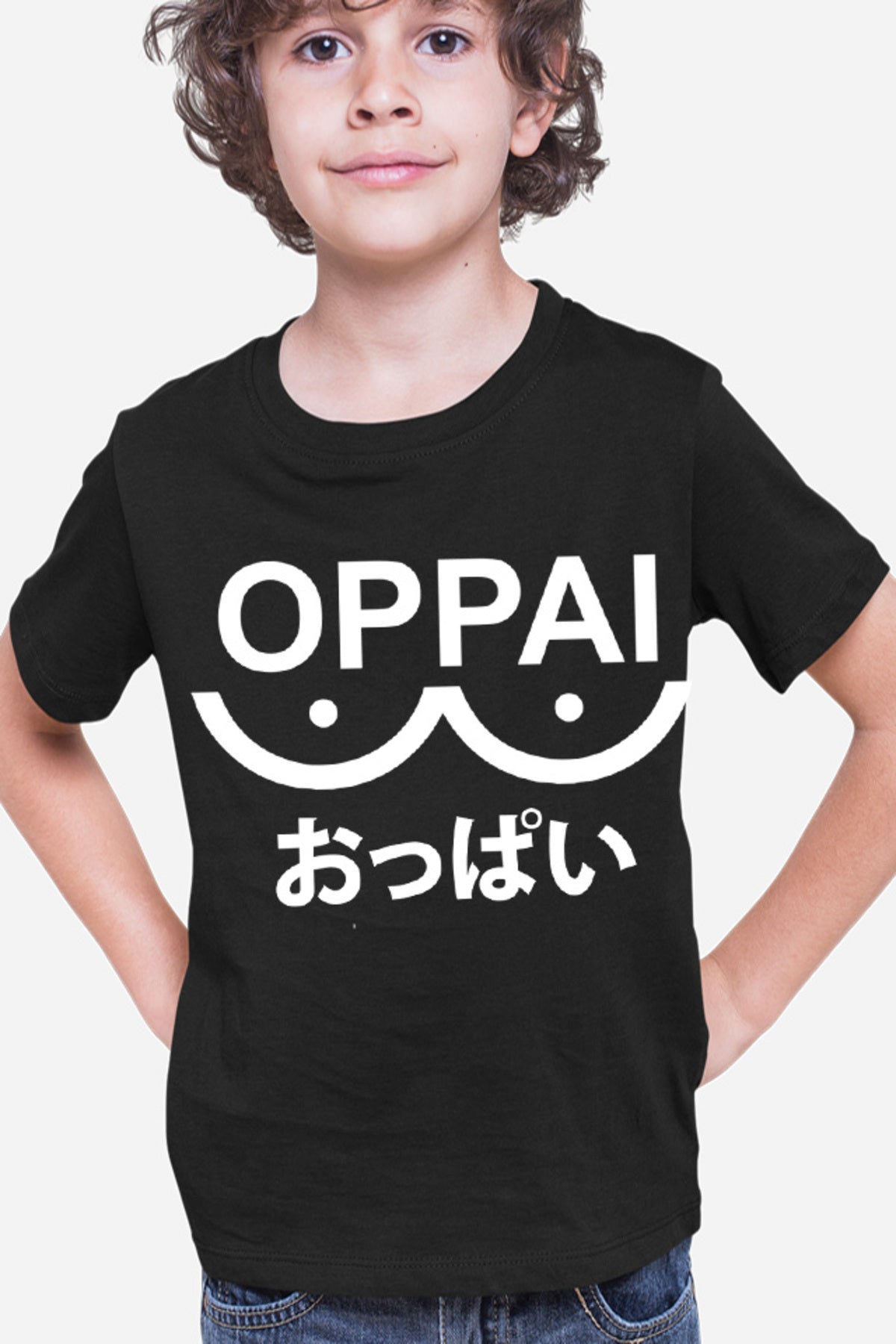 Tricou copii One-Punch Man Oppai Saitama Meme Logo