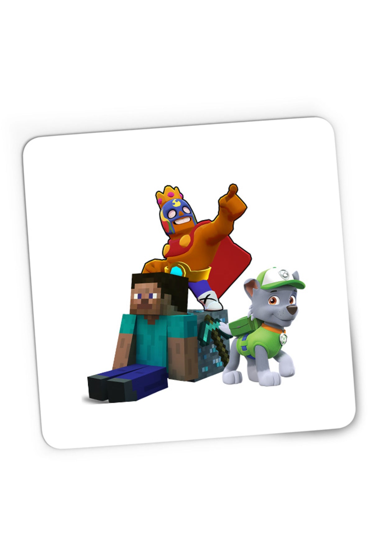 Mousepad Gaming Brawl Stars Player Minecraft Diamond Cube Paw Patrol Rocky, 21x19 cm