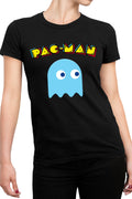 Tricou dama Pac Man Blue Ghost Monster Logo