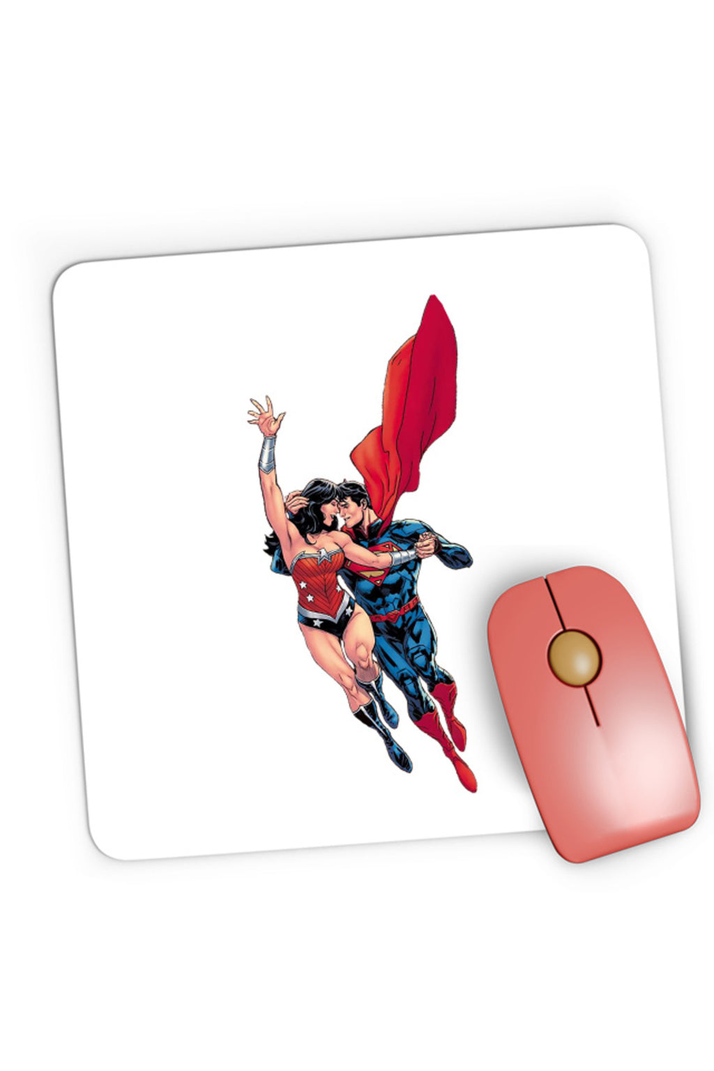 Mousepad Gaming Wonder Woman Superman Super Lovers Fly Cape Save Protect, 21x19 cm