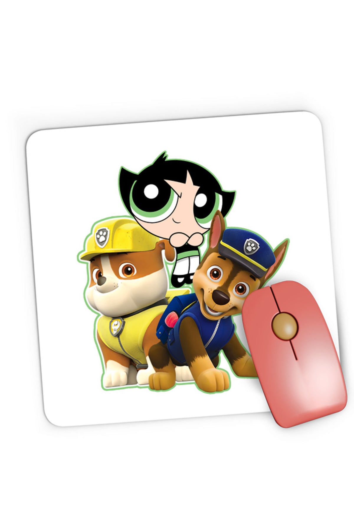 Mousepad Gaming Paw Patrol Buttercup Powerpuff Girls Police Pup, 21x19 cm