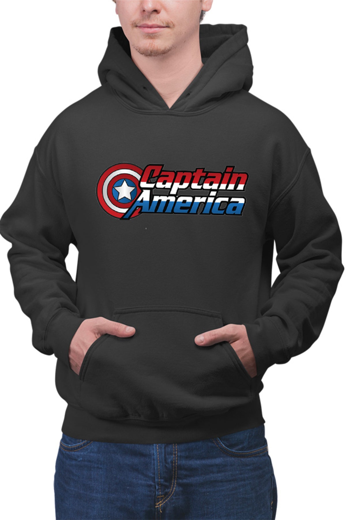 Hanorac barbati Captain America Logo Marvel Super Powers Hero Kids