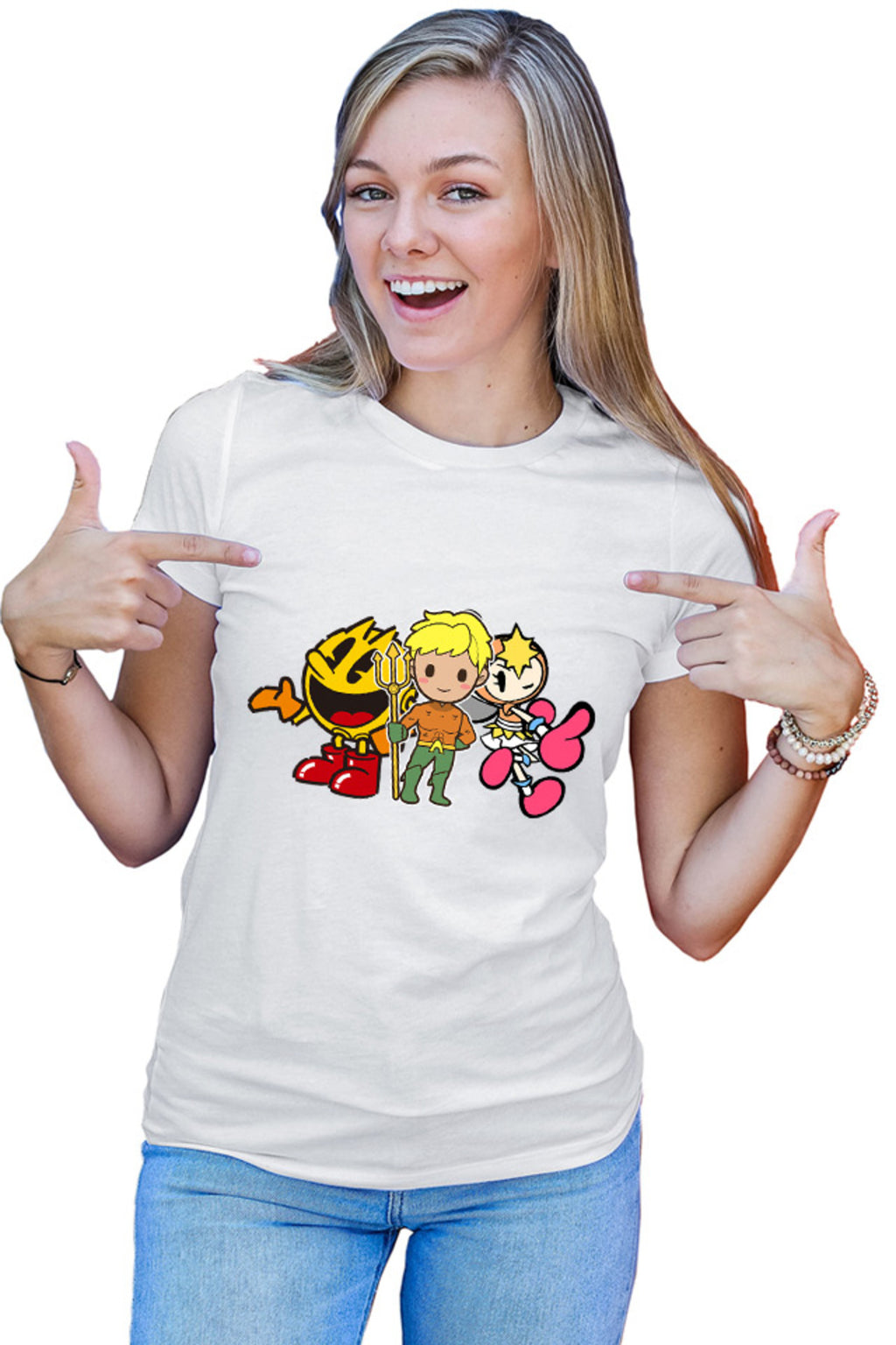 Tricou dama Aquaman Pac Man Bubble Bomberman Lady Action