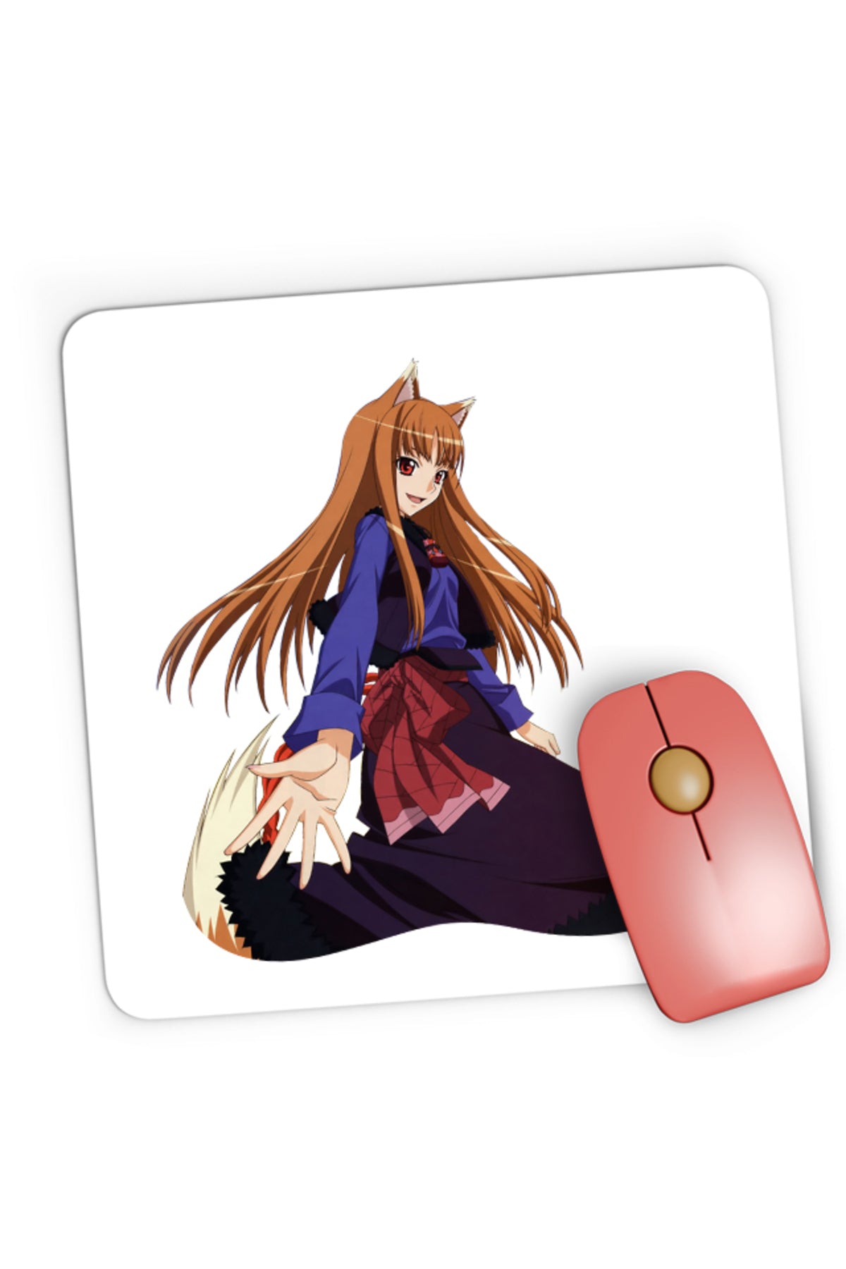 Mousepad Gaming Spice And Wolf Holo Kitsune Dance Romance, 21x19 cm