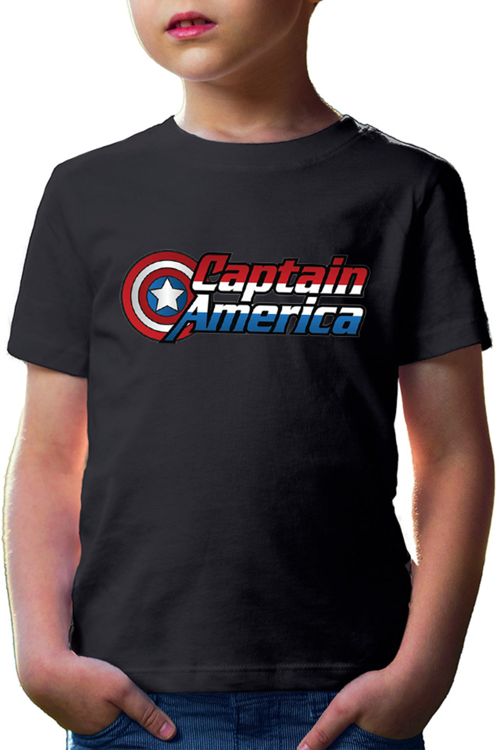 Tricou copii Captain America Logo Marvel Super Powers Hero Kids