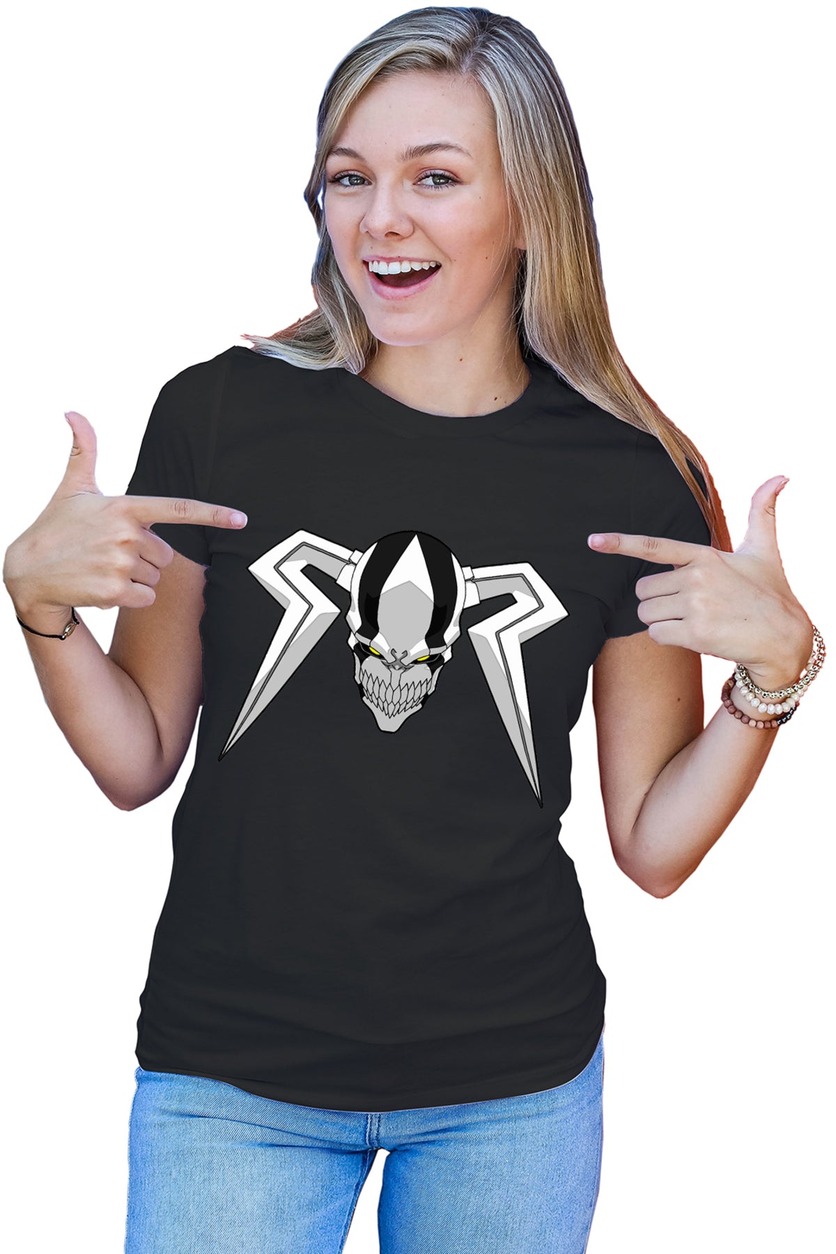 Tricou dama Bleach Skull Desene Anime Kage Otaku Level