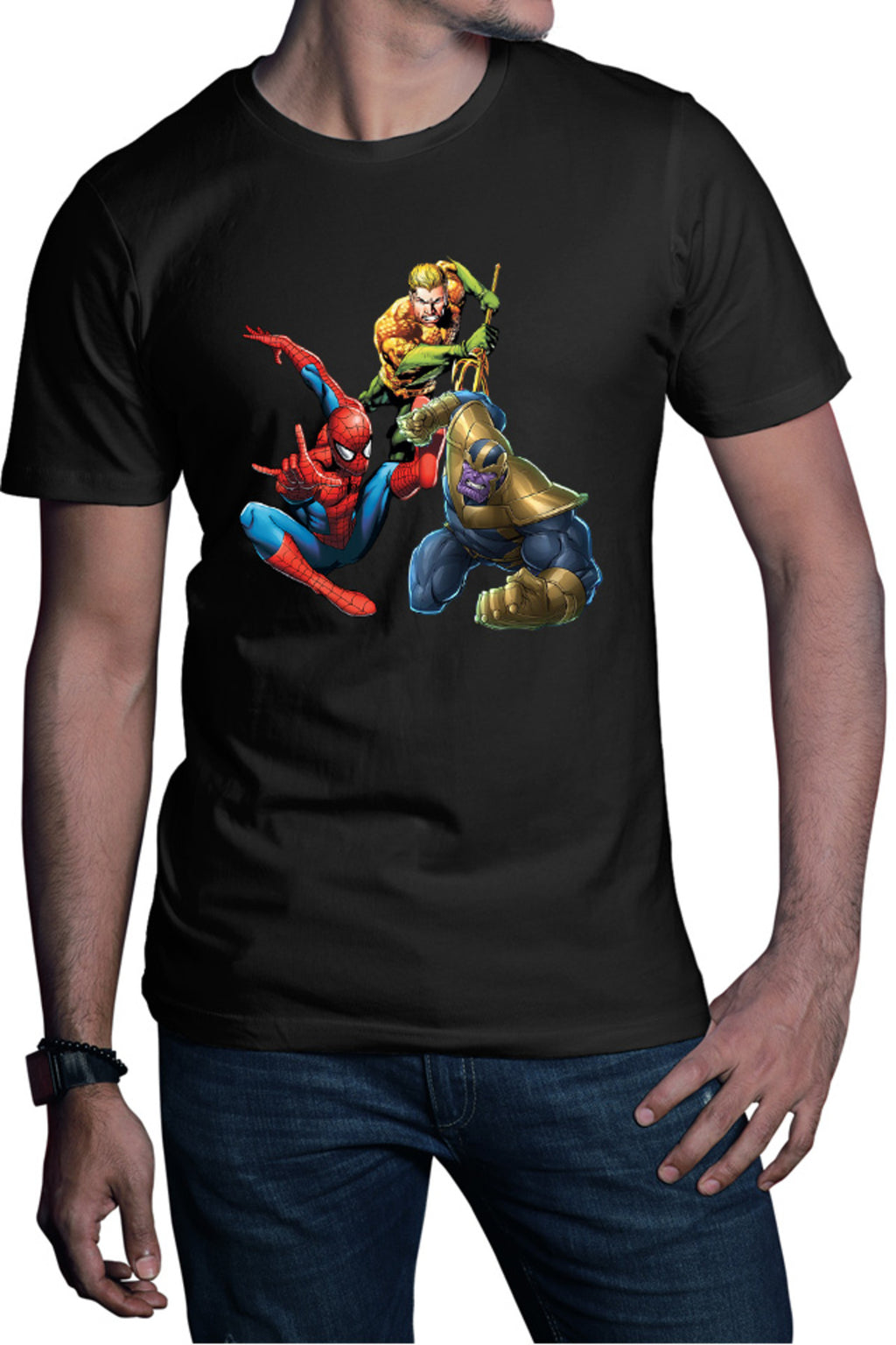 Tricou barbati Spiderman Aquaman Thanos Save Earth