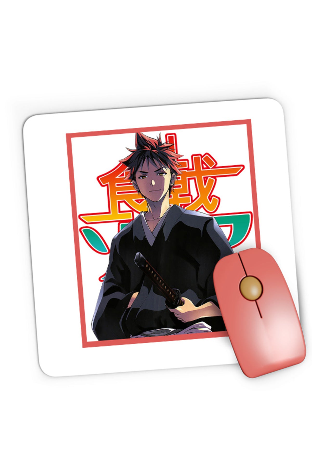 Mousepad Gaming Food Wars Souma Samurai Katana Otaku, 21x19 cm