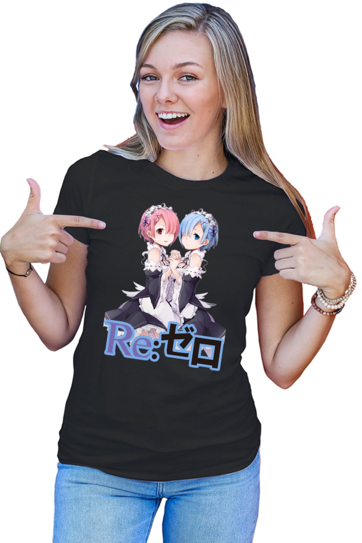 Tricou dama Re Zero REM RAM Sisters Maiden Light Novel Cosplay Weapon