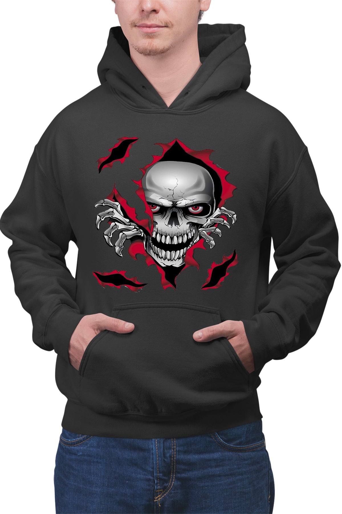 Hanorac barbati Predator Biker Skull Logo Motor Skeleton