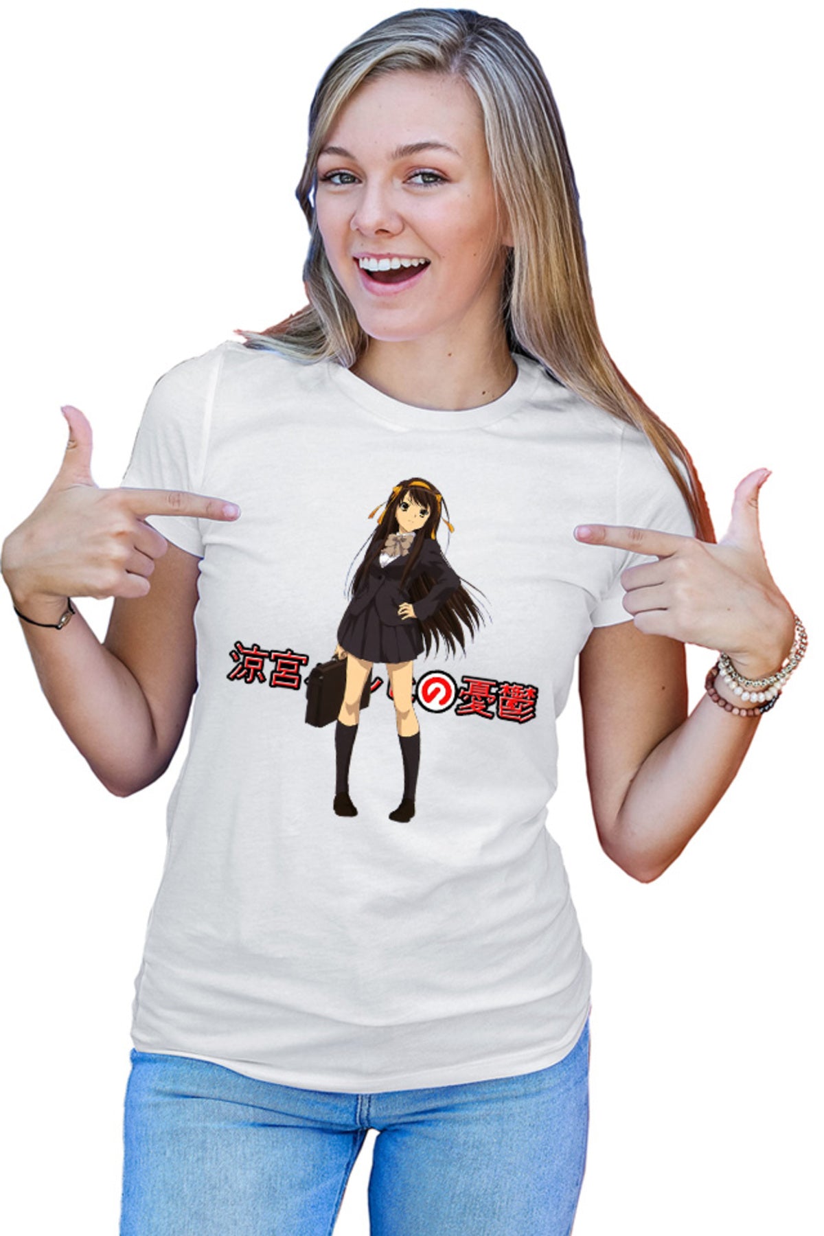 Tricou dama Haruhi Suzumiya Vintage School Uniform Kyoto Animation