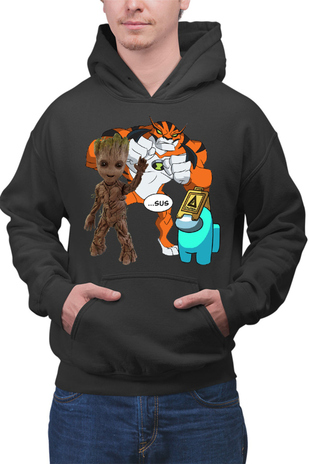 Hanorac barbati Baby Groot Ben 10 Huge Cat Among Us Sus