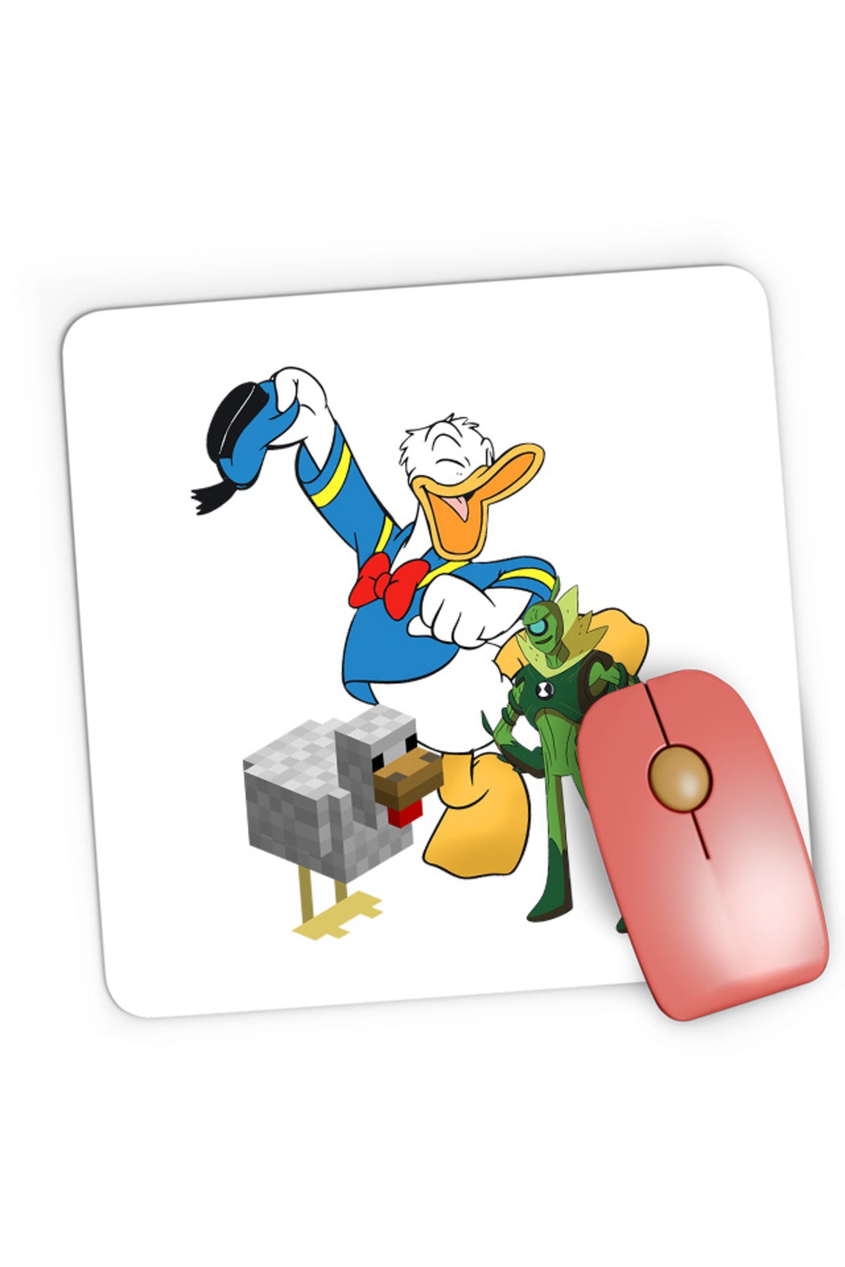 Mousepad Gaming Donald Duck Minecraft Chicken Ben10 Alien Watch Pixel, 21x19 cm