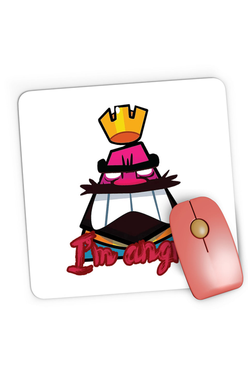 Mousepad Gaming Clash Royale Angry King Multiplayer Copy Strategy, 21x19 cm