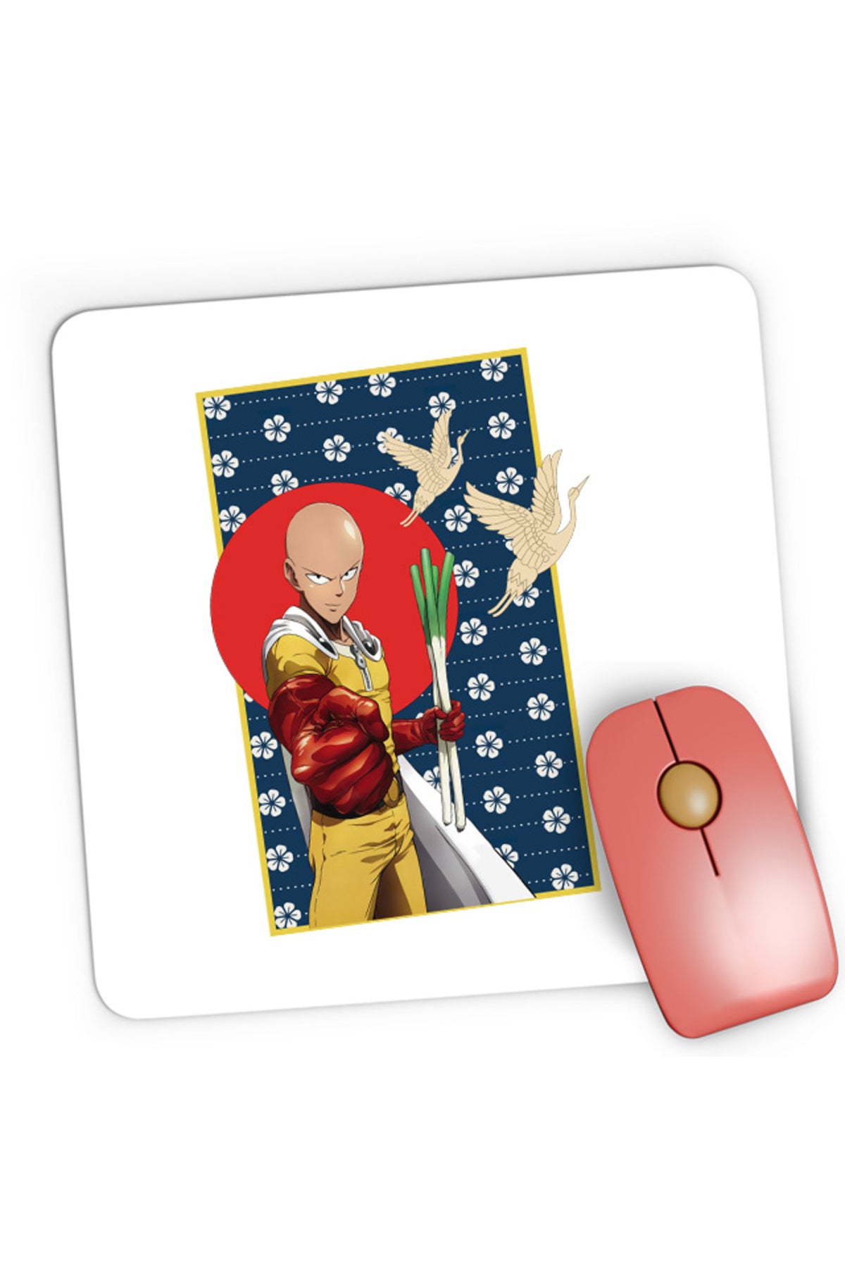 Mousepad Gaming One-Punch Man Japanese Pattern Flag Bird, 21x19 cm