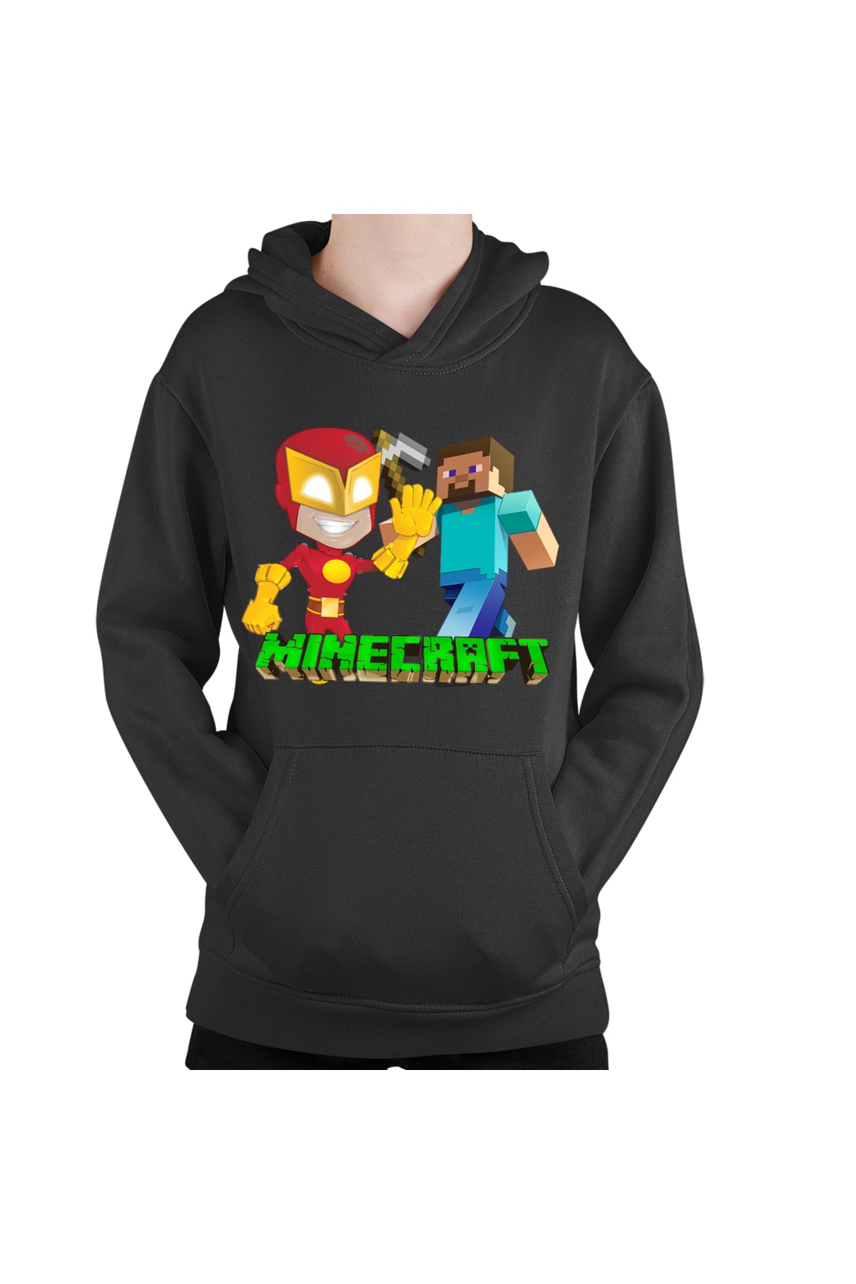 Hanorac copii The Flash Minecraft Steve Super Hero