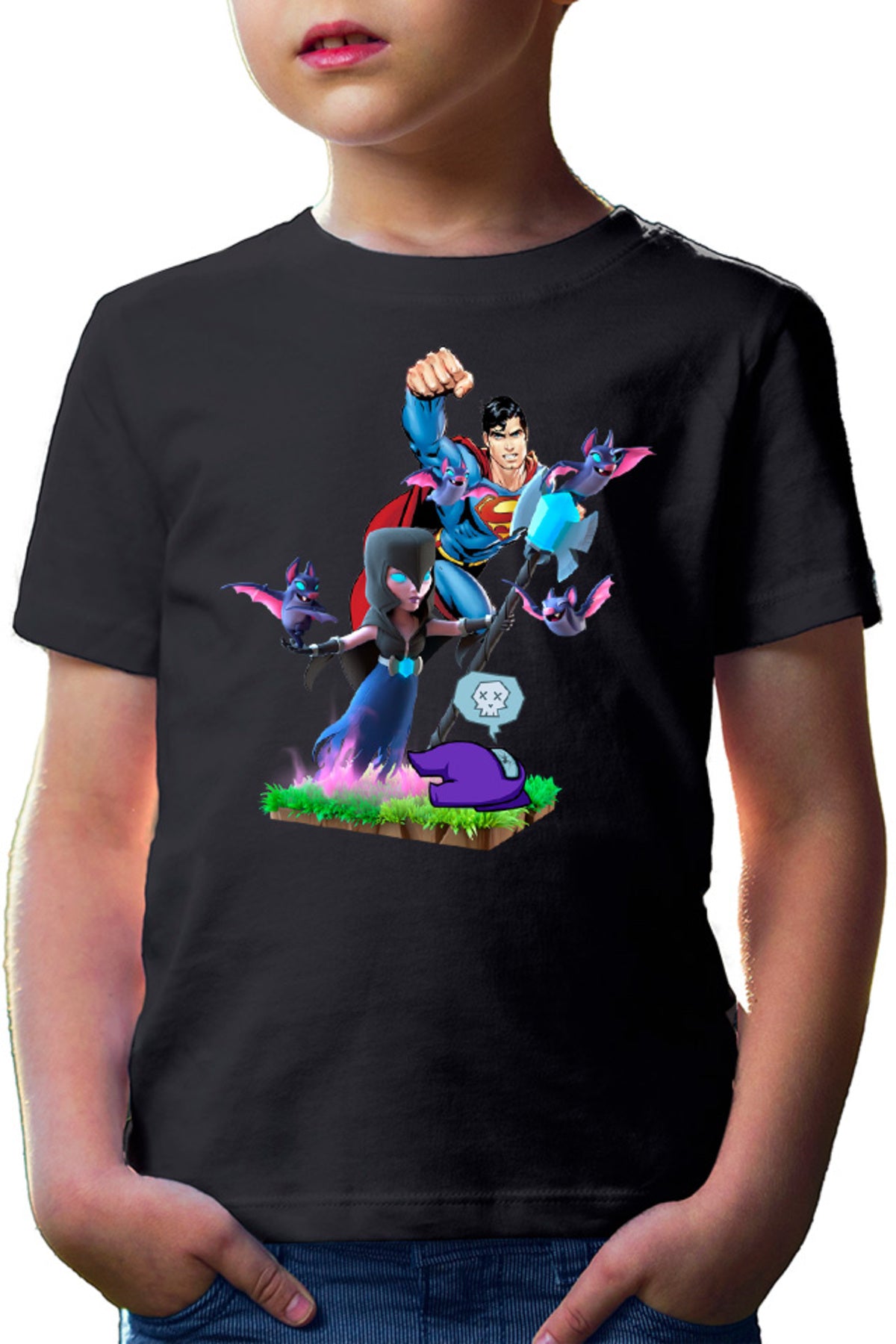Tricou copii Clash of Clans Superman Among Us Crash Bats Fly Magic