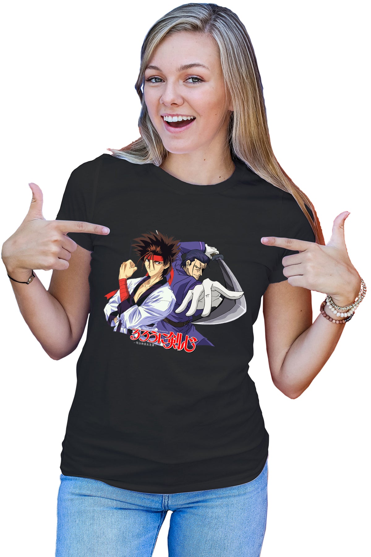 Tricou dama Rurouni Kenshin Hajime Sanosuke Duo Spada