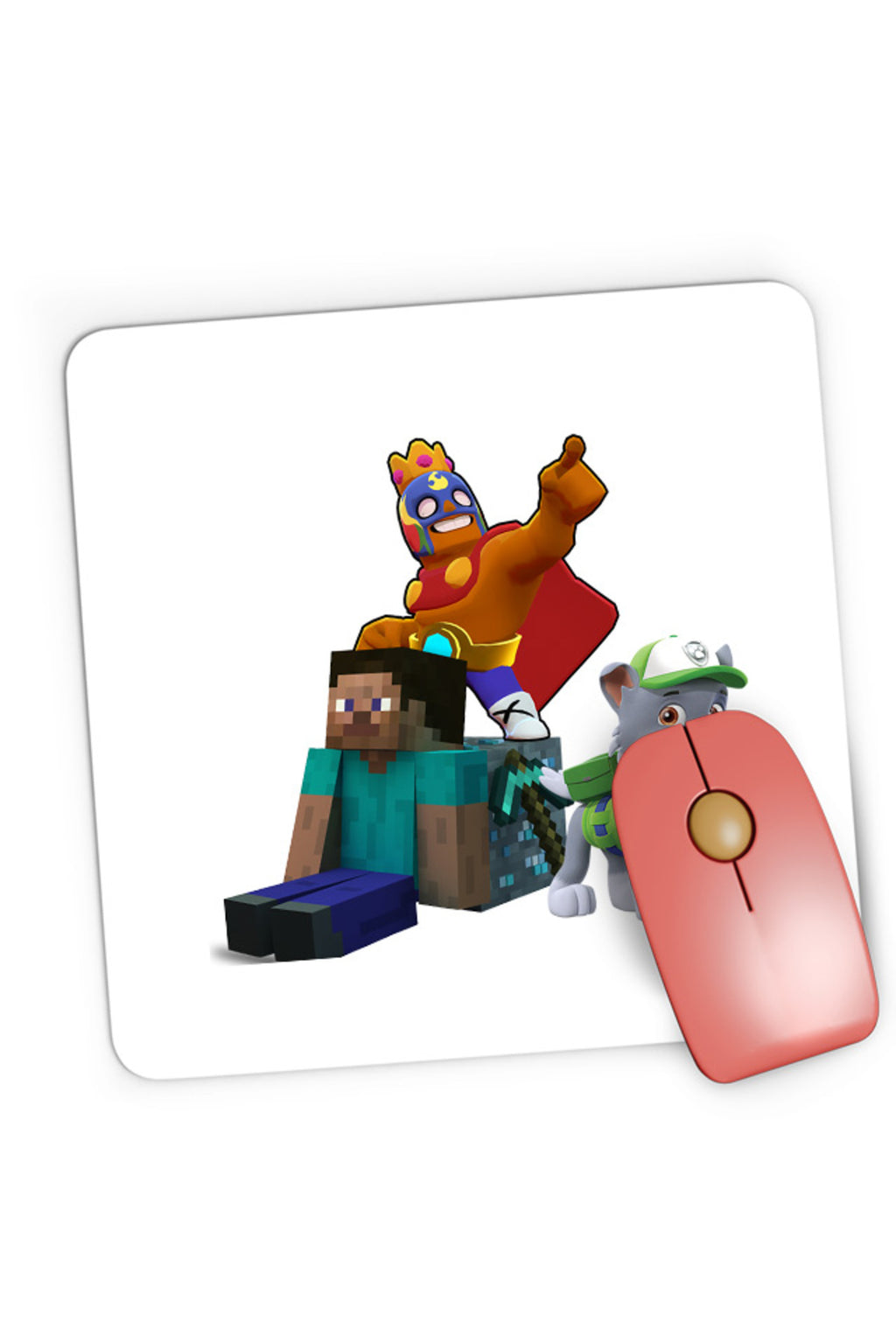 Mousepad Gaming Brawl Stars Player Minecraft Diamond Cube Paw Patrol Rocky, 21x19 cm