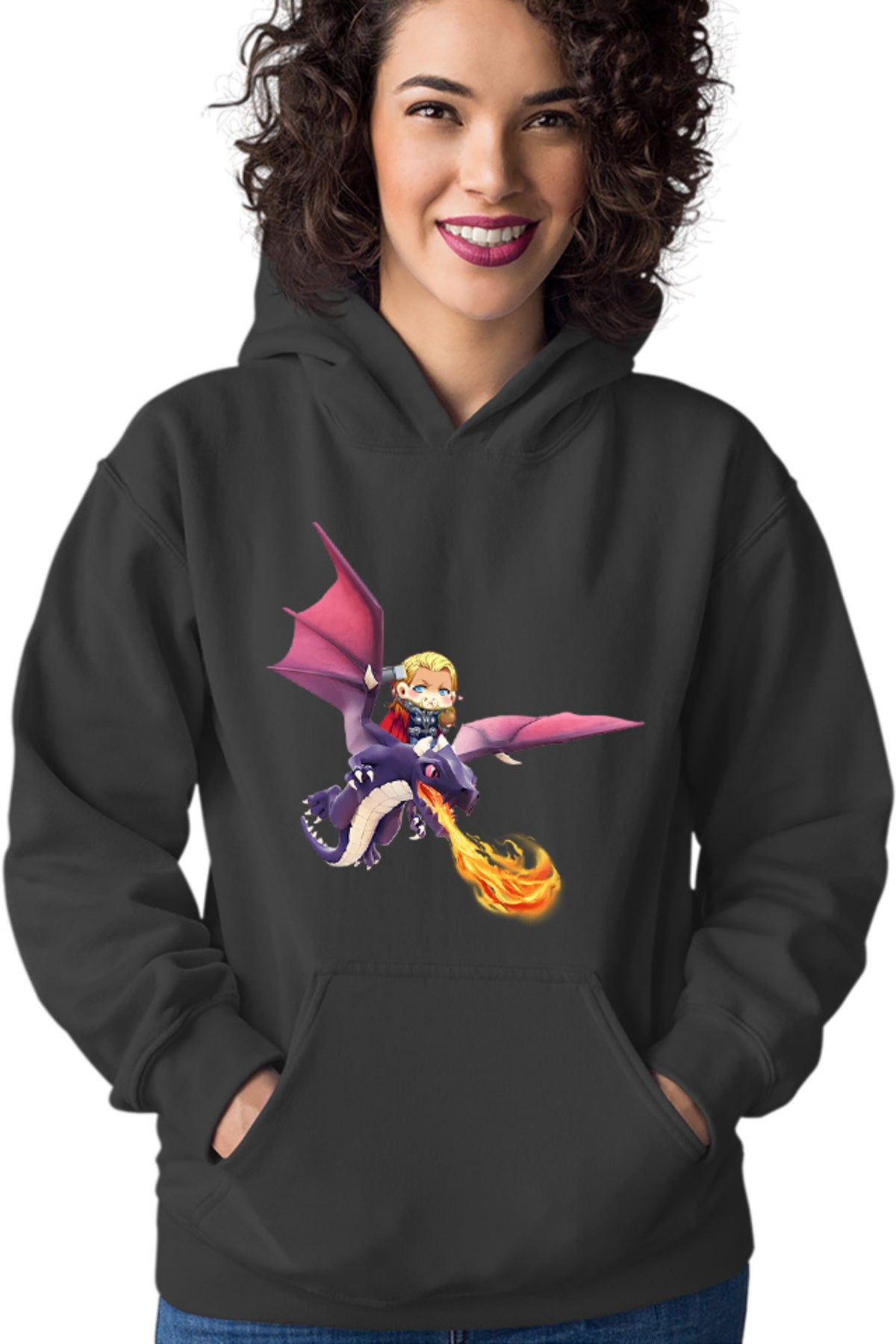 Hanorac dama Clash of Clans Dragon Fire Thor Chibi Anime Version